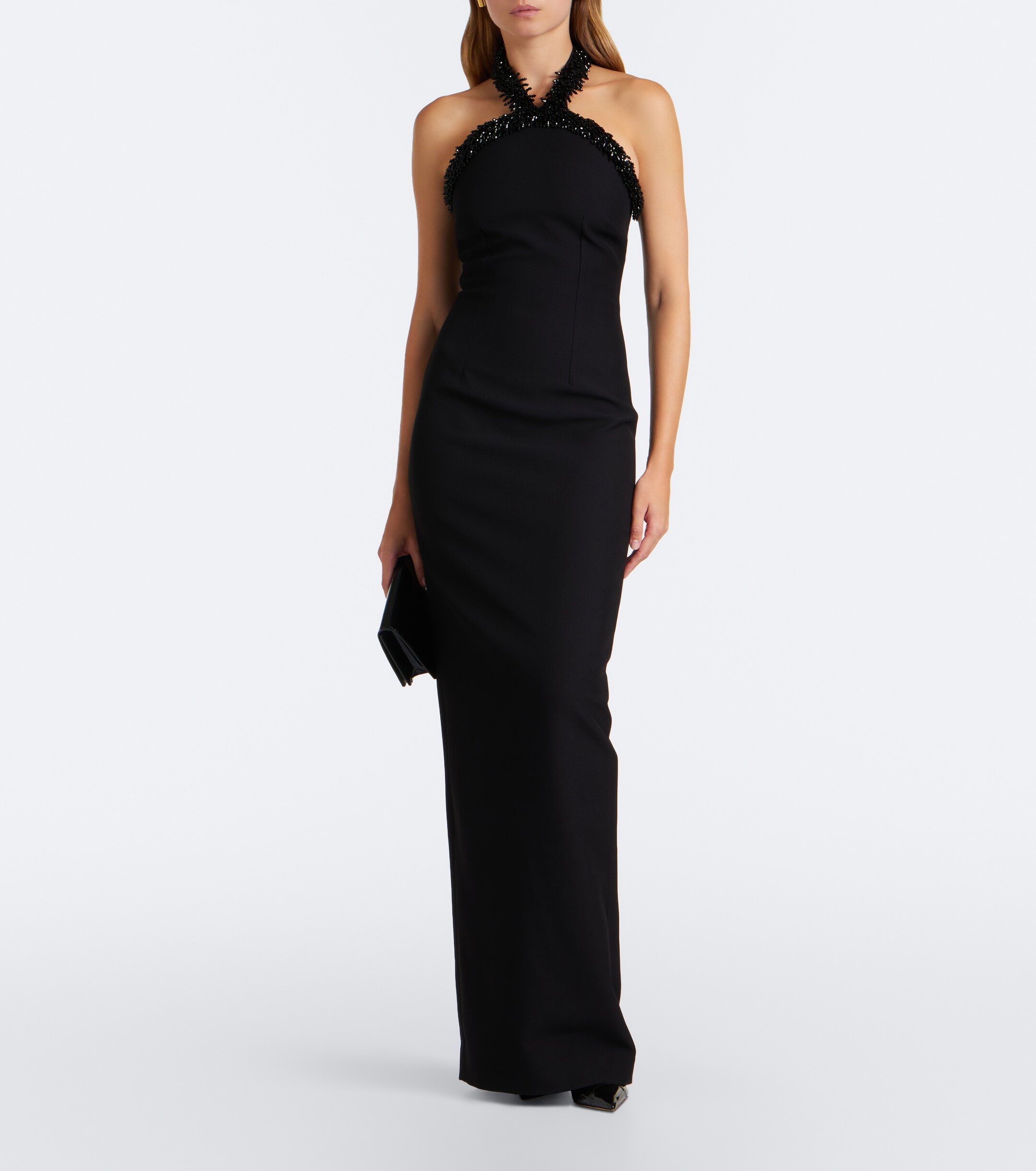 Roland Mouret Roland Mouret Embellished crêpe halterneck gown