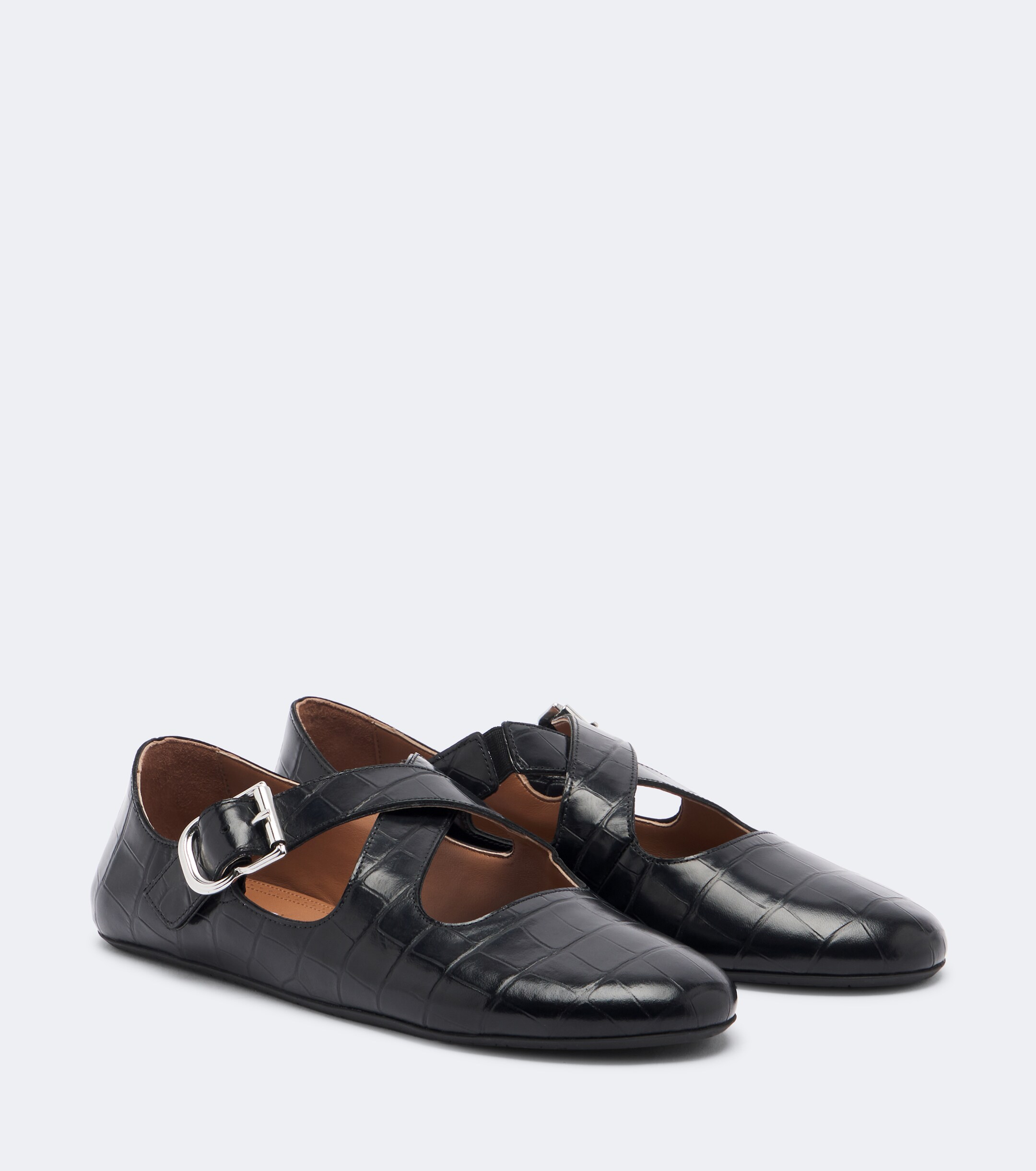Alaïa Alaïa Croc-effect leather ballet flats