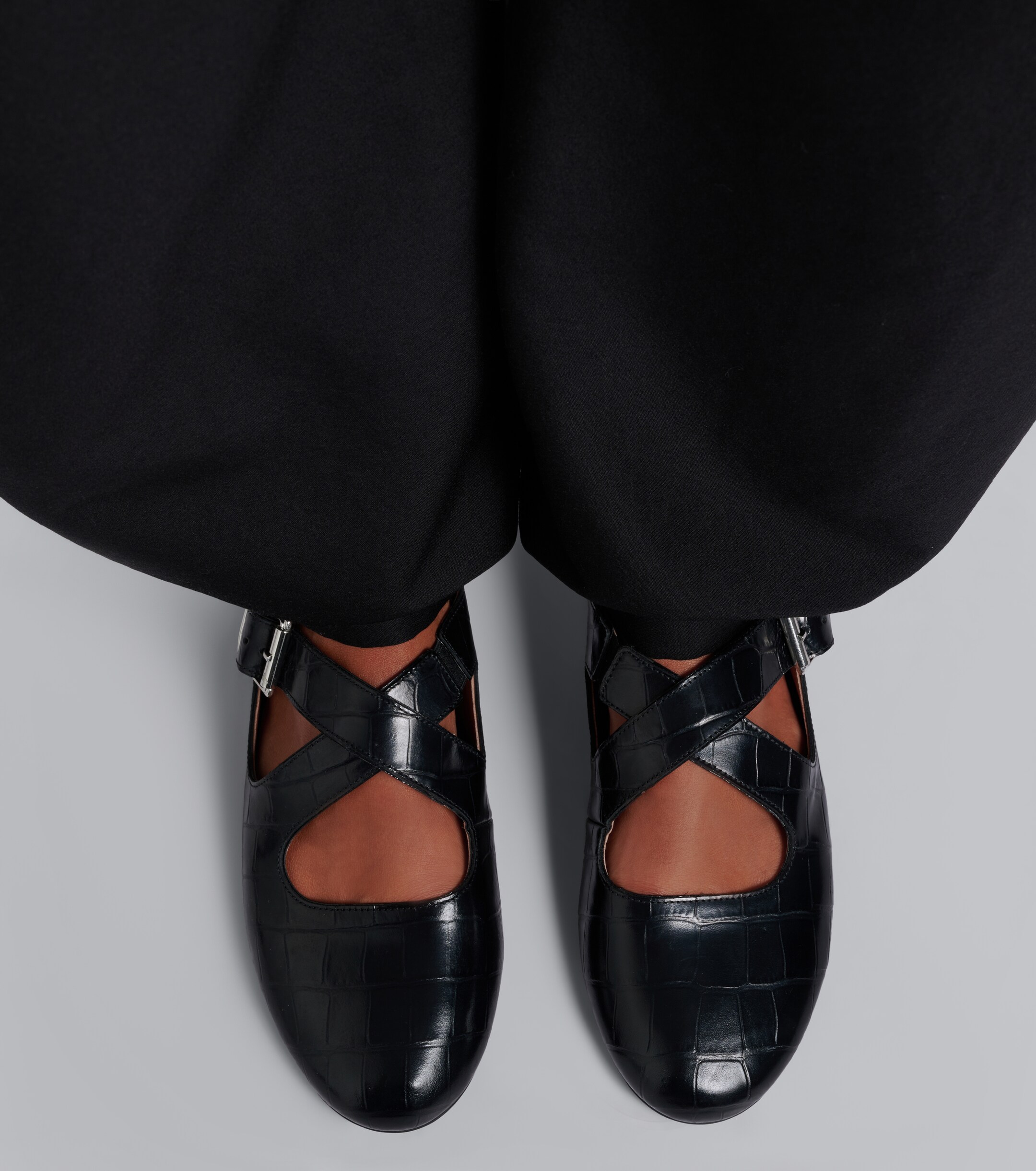 Alaïa Alaïa Croc-effect leather ballet flats