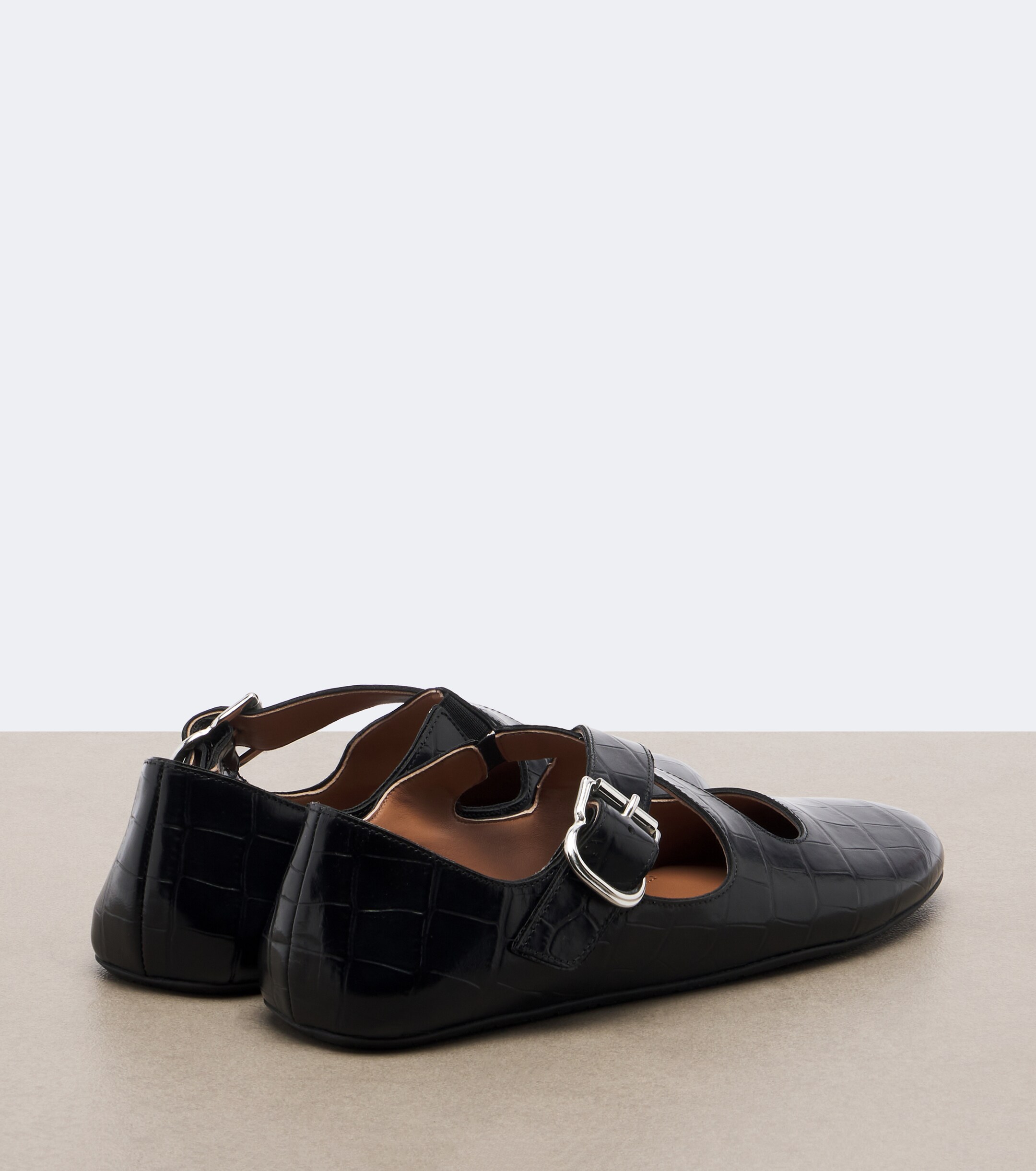 Alaïa Alaïa Croc-effect leather ballet flats