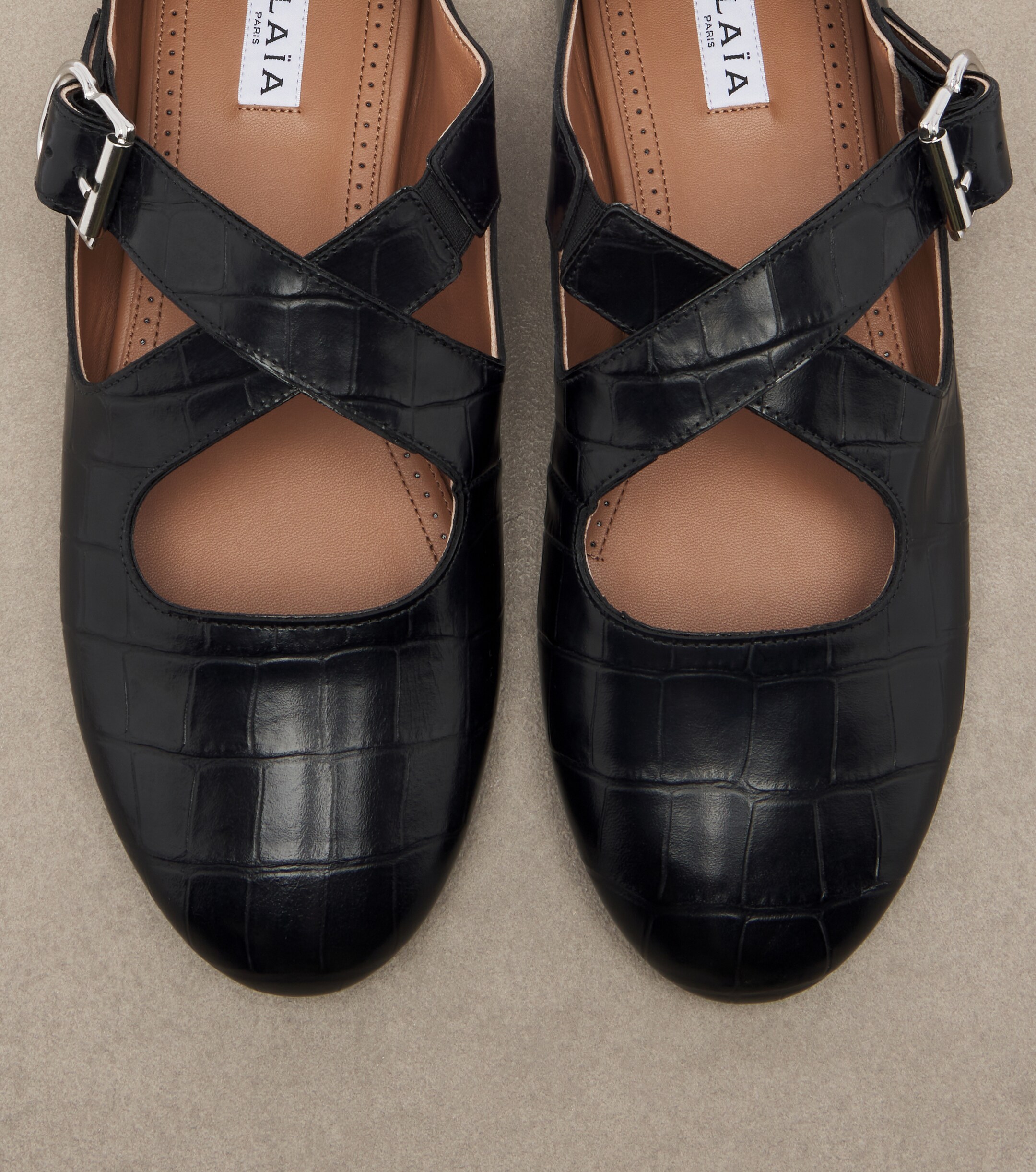 Alaïa Alaïa Croc-effect leather ballet flats