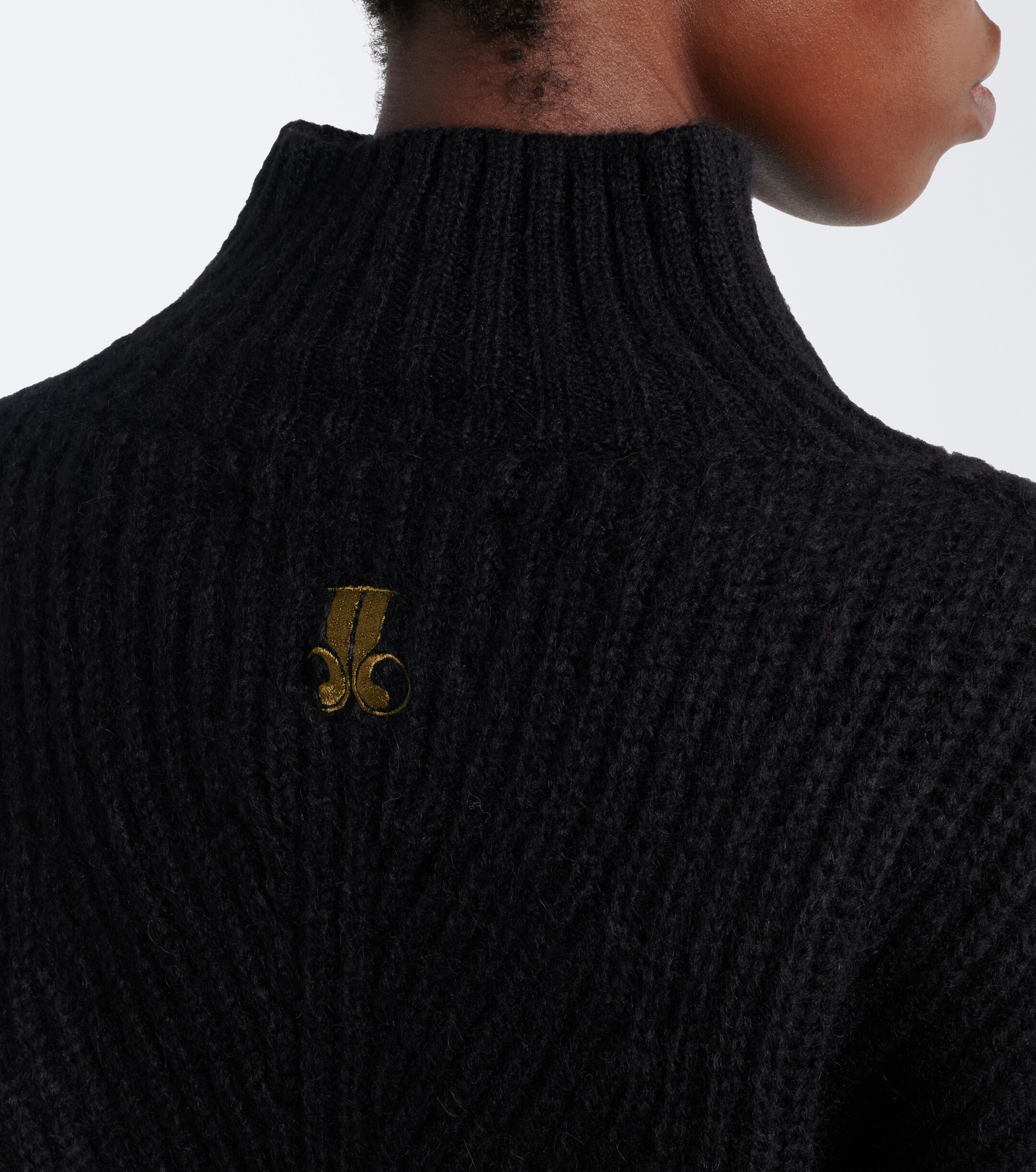 La DoubleJ La DoubleJ Feather-trimmed alpaca and wool-blend sweater