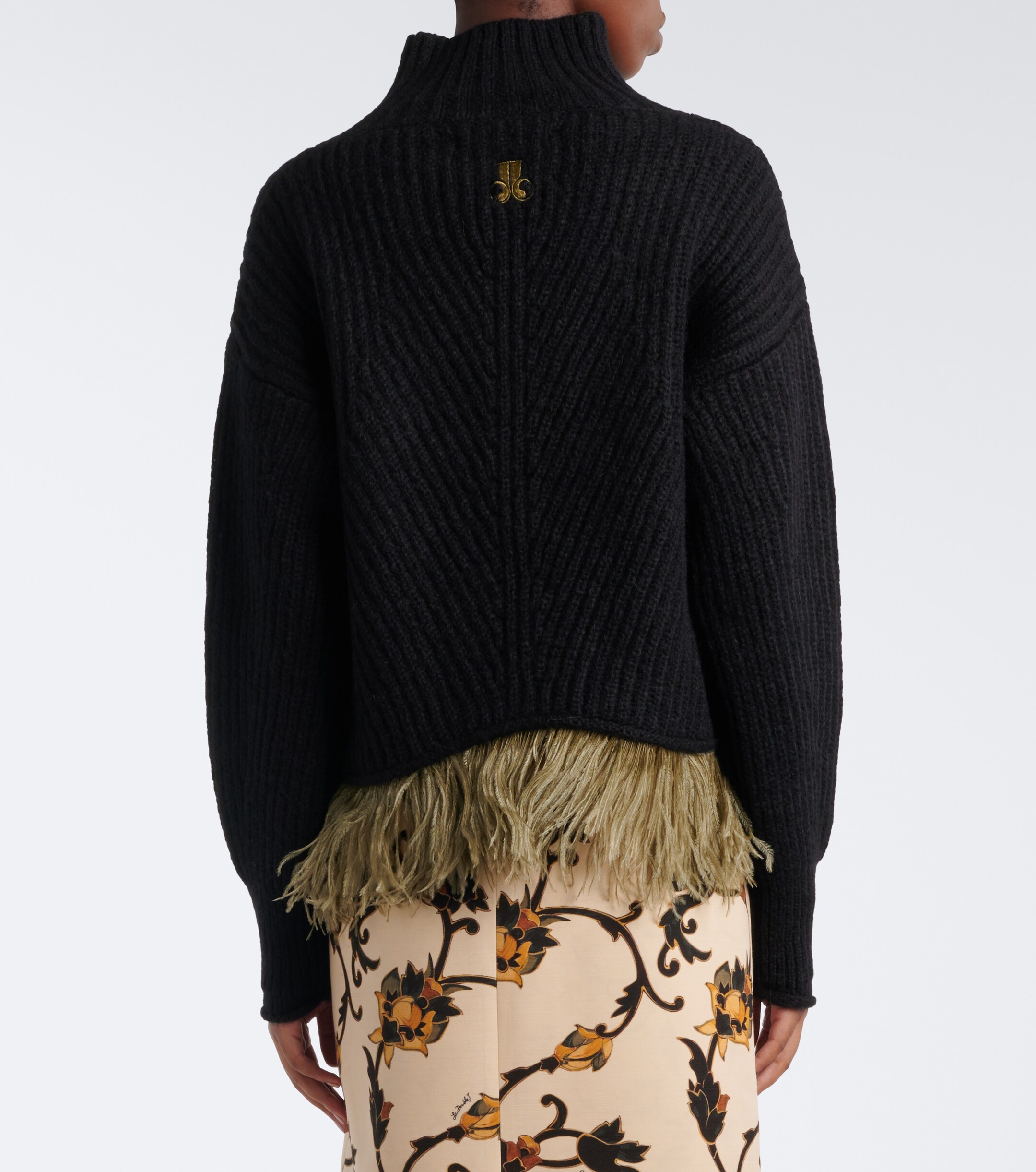 La DoubleJ La DoubleJ Feather-trimmed alpaca and wool-blend sweater
