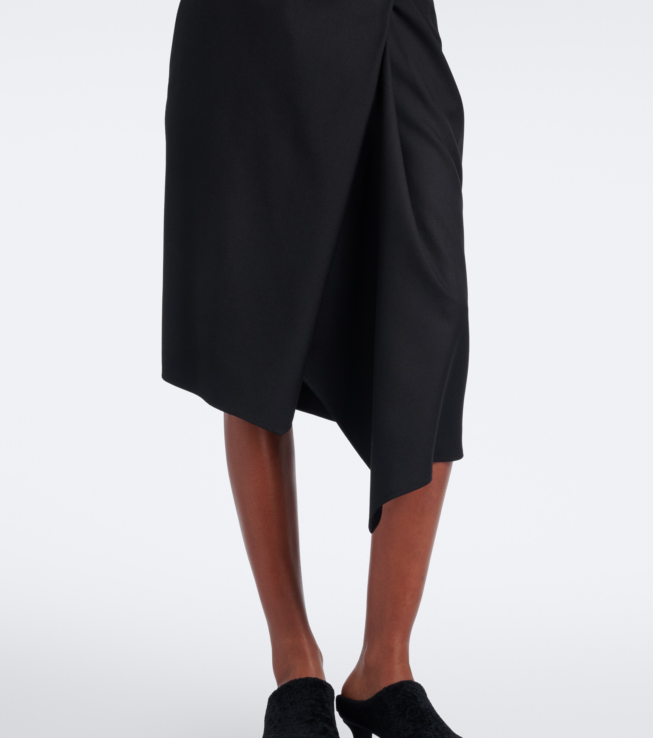 Loewe Loewe Belted draped wool midi skirt