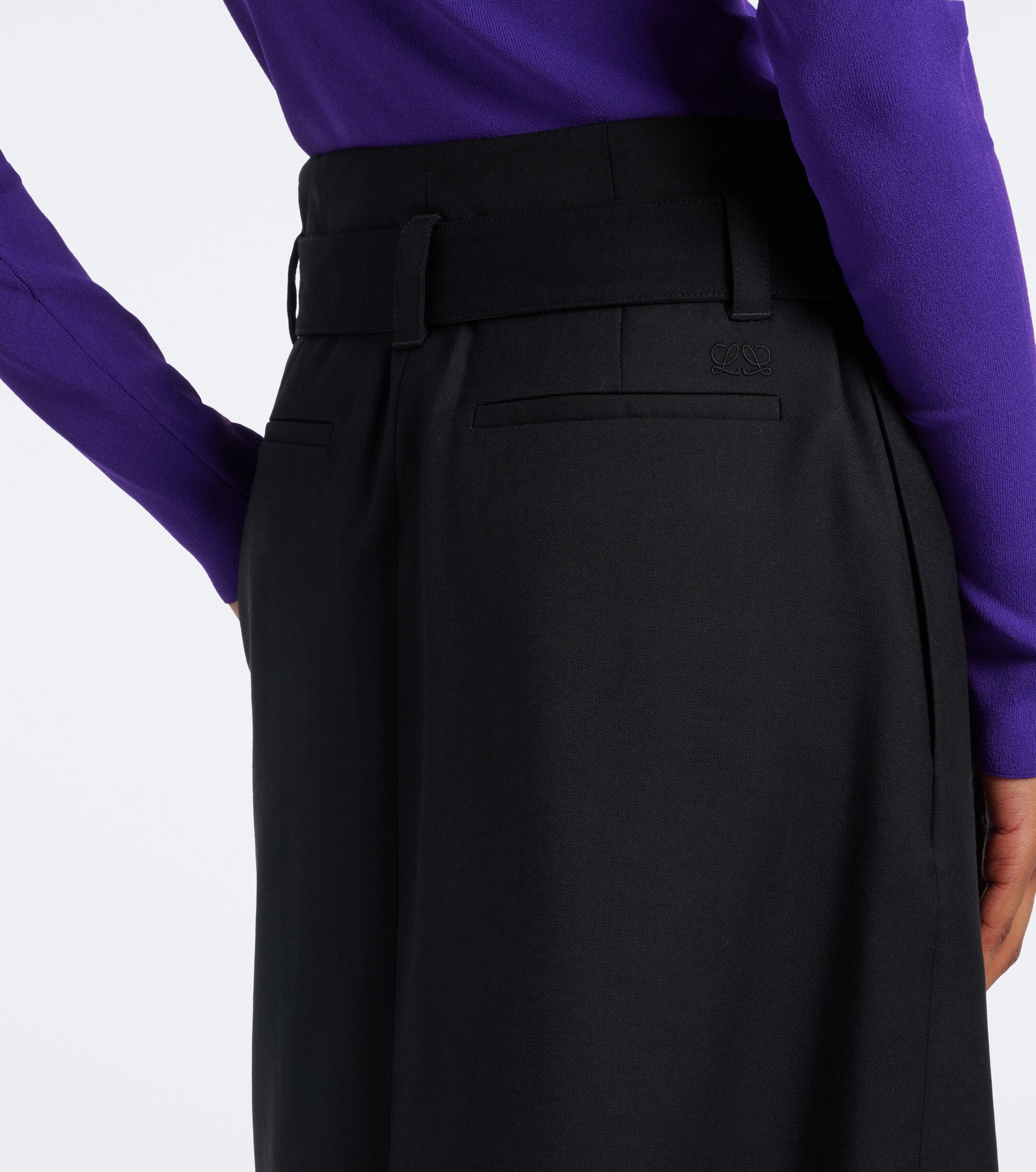 Loewe Loewe Belted draped wool midi skirt