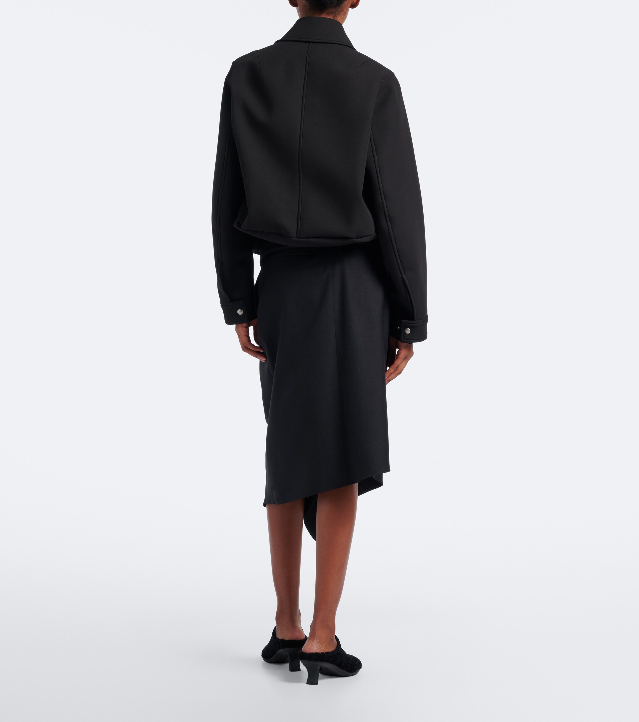 Loewe Loewe Belted draped wool midi skirt