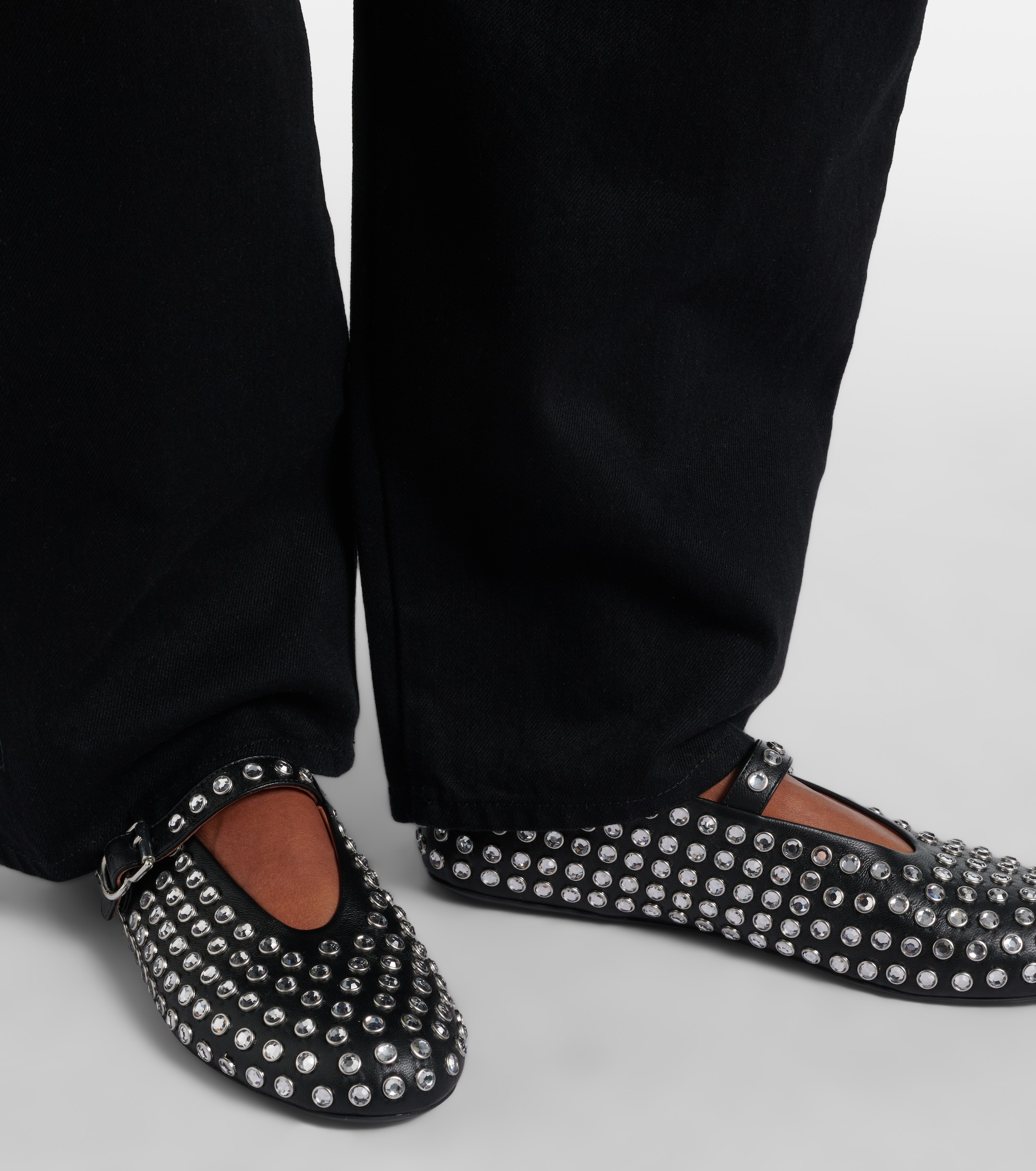 Alaïa Embellished leather ballet flats thumbnail