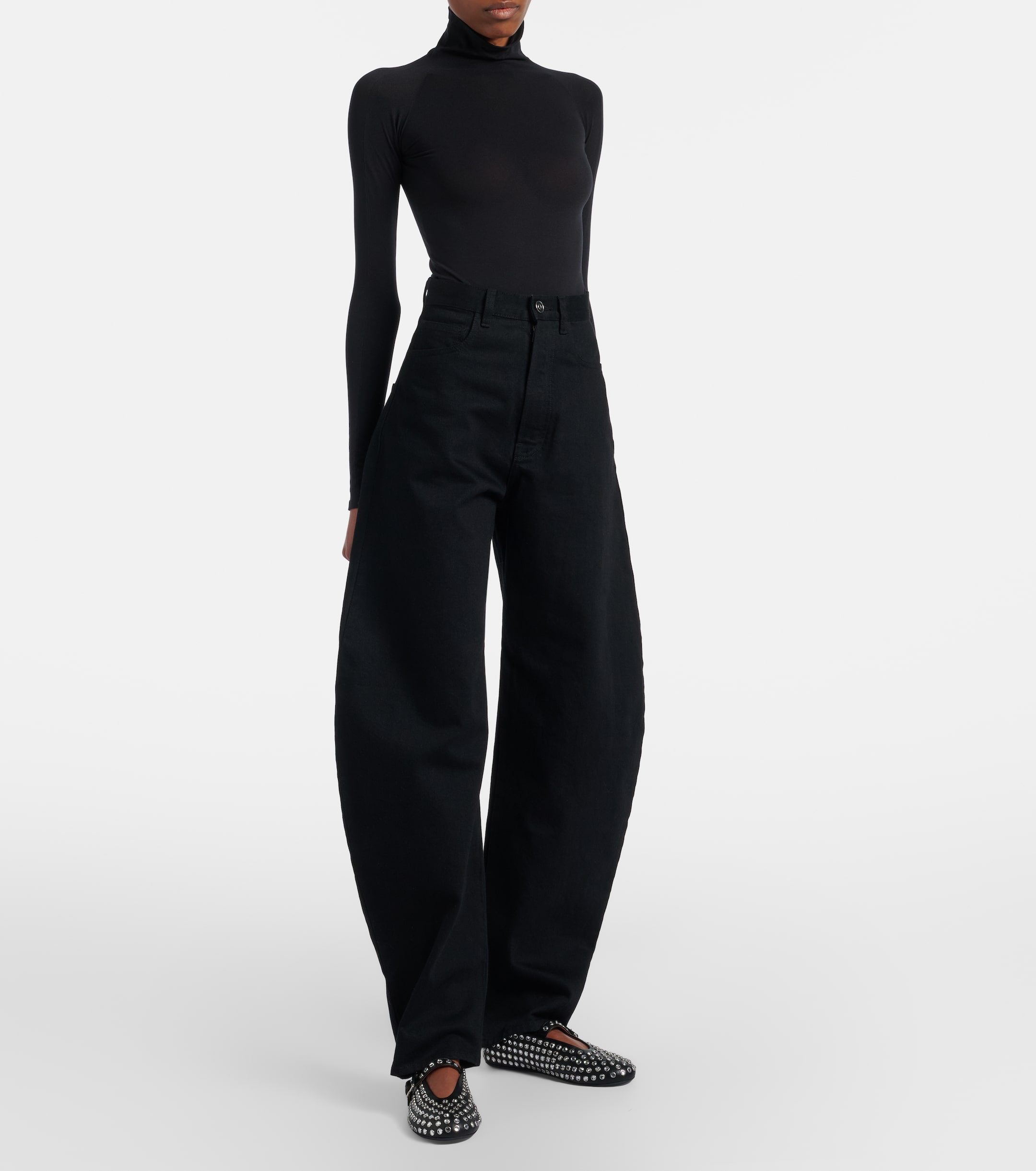 Alaïa Embellished leather ballet flats thumbnail