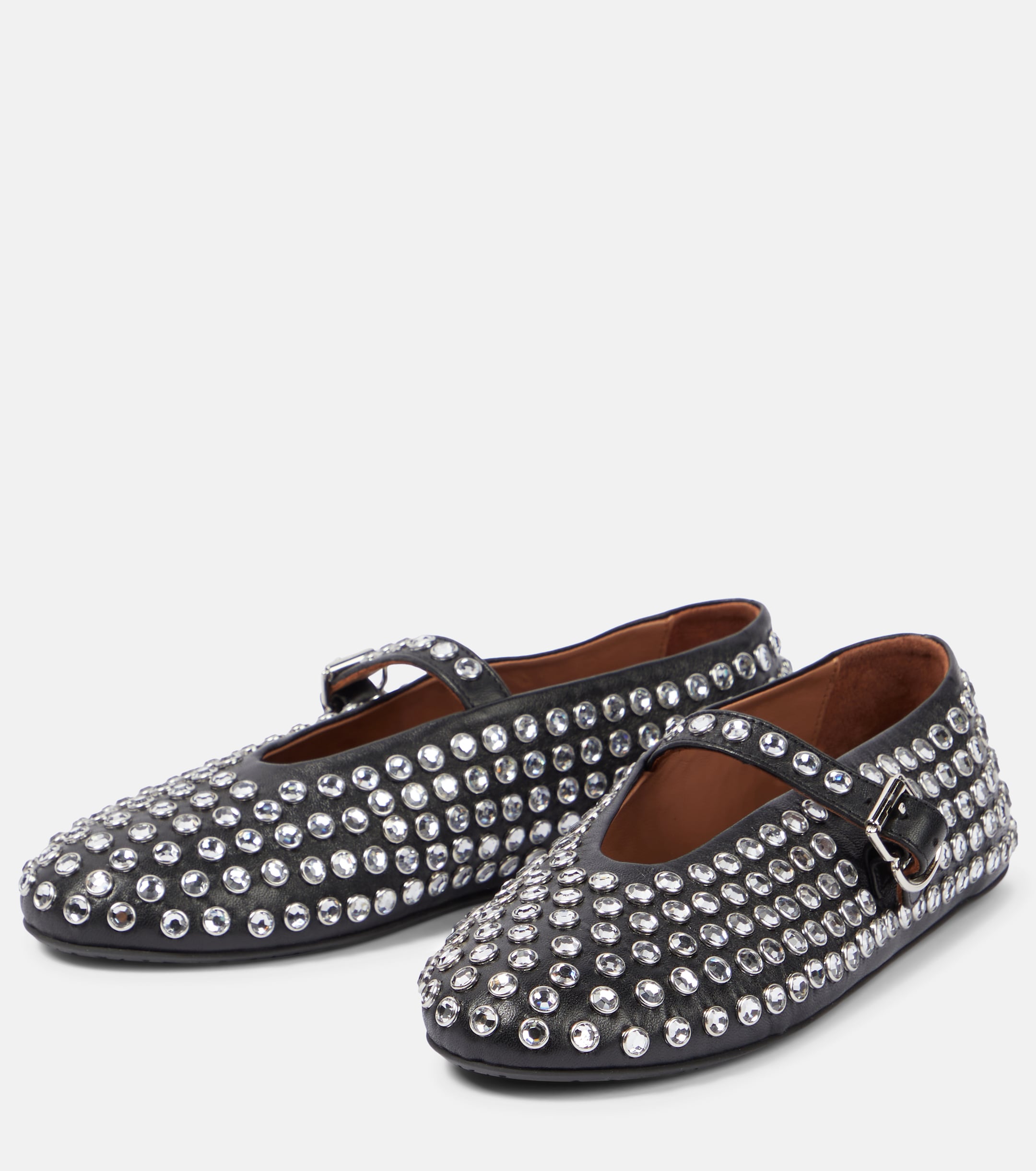 Alaïa Embellished leather ballet flats thumbnail