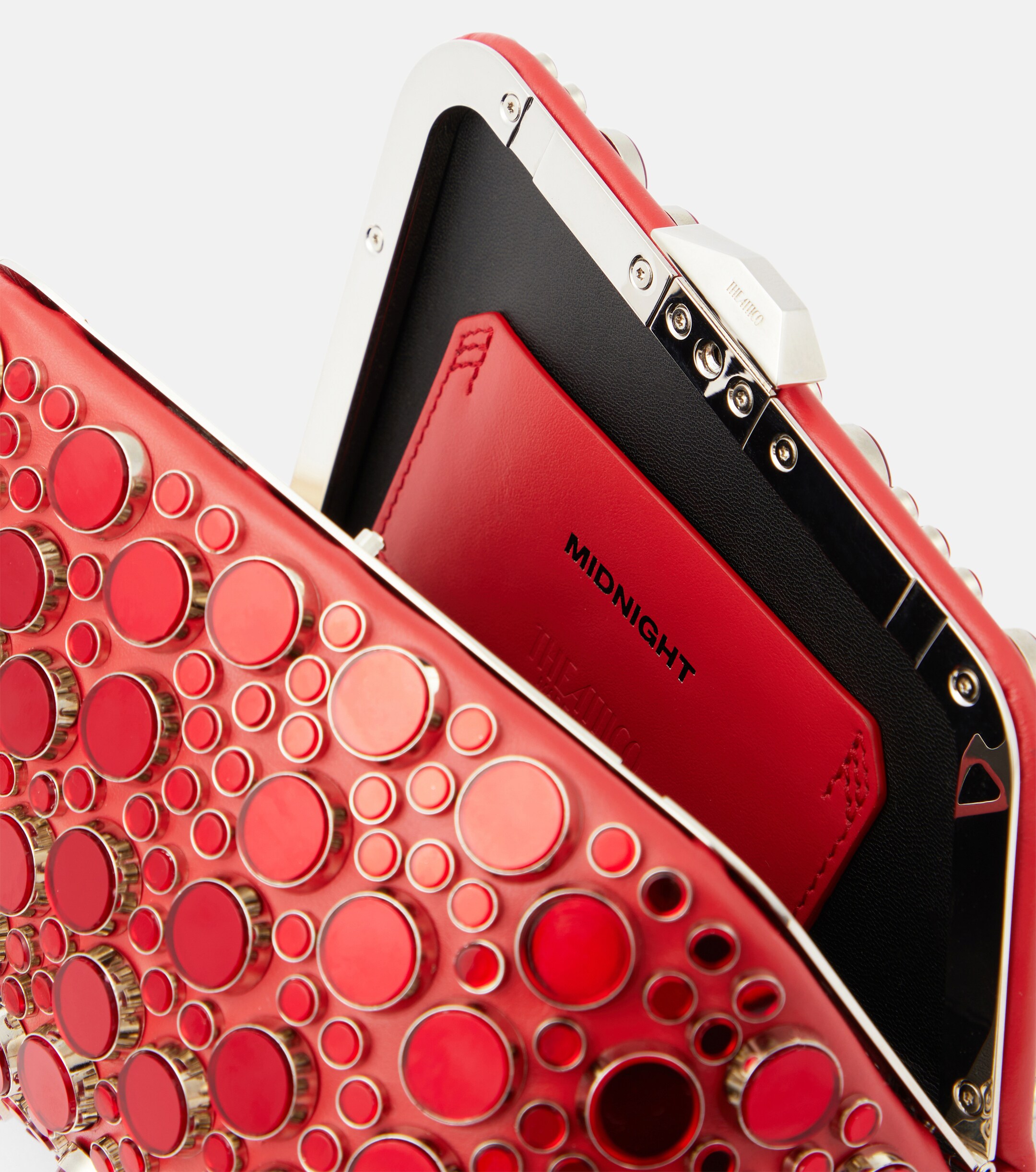 THE ATTICO Midnight Mini embellished leather clutch
