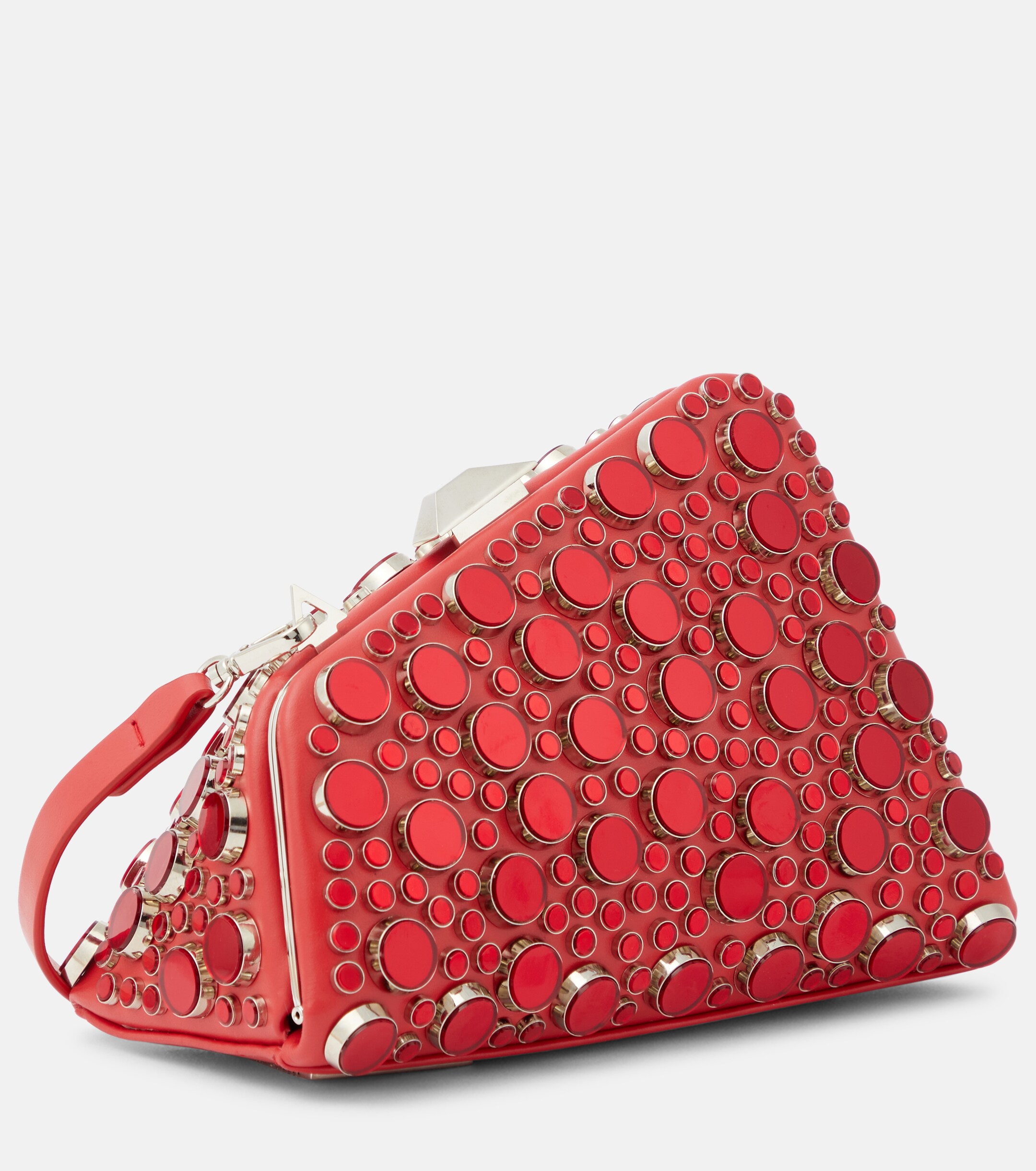 THE ATTICO Midnight Mini embellished leather clutch