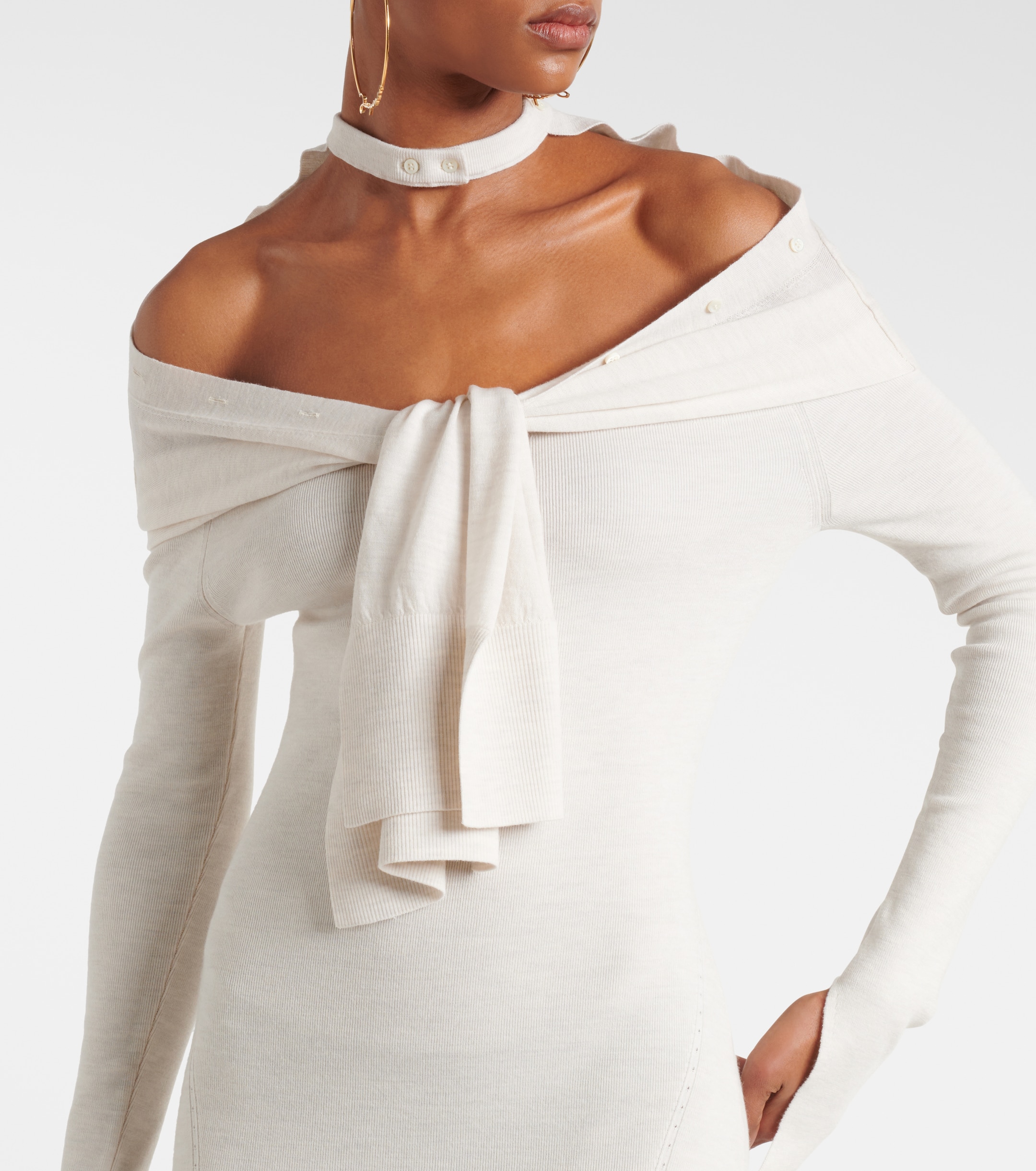 Jacquemus La robe Doble wool-blend midi dress