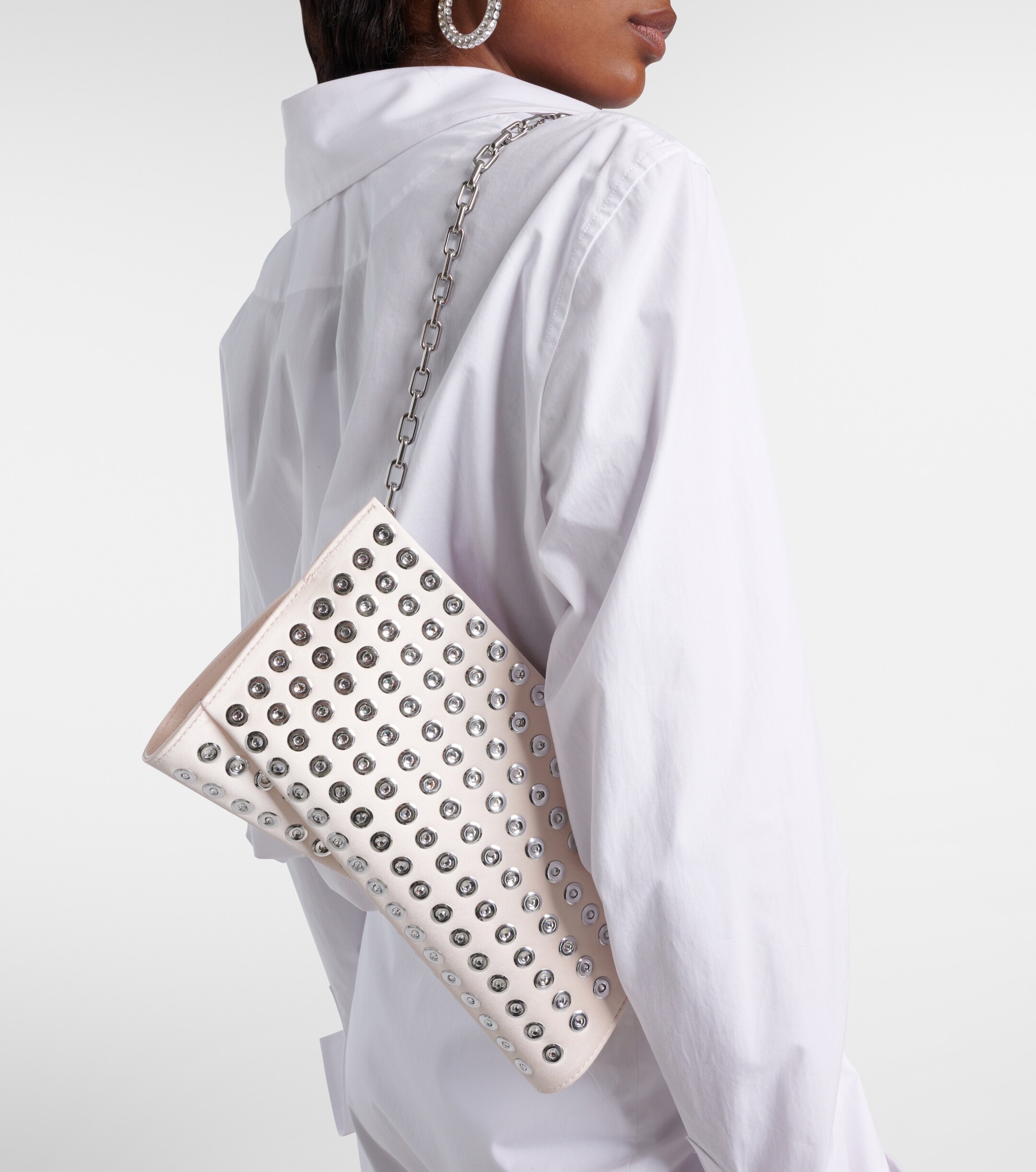 CHRISTIAN LOUBOUTIN Loubitwist Small crystal-embellished clutch