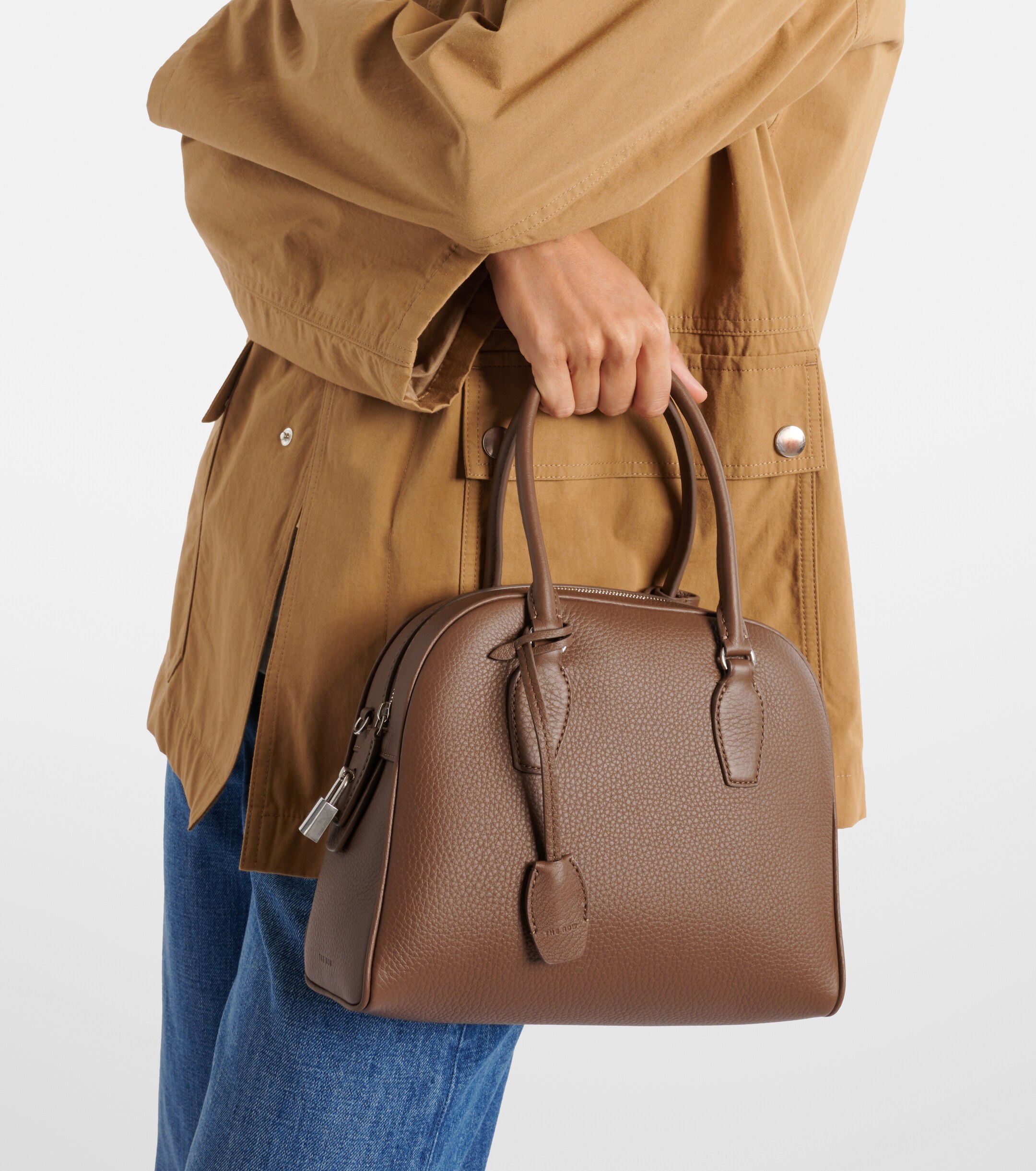 The Row India 10 Small leather tote bag