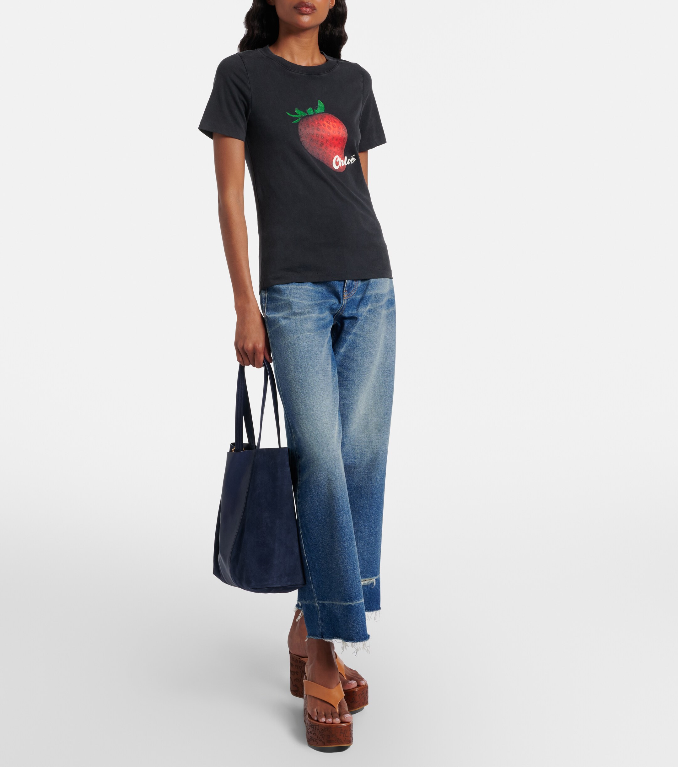 Chloé Chloé Spin leather and suede tote bag