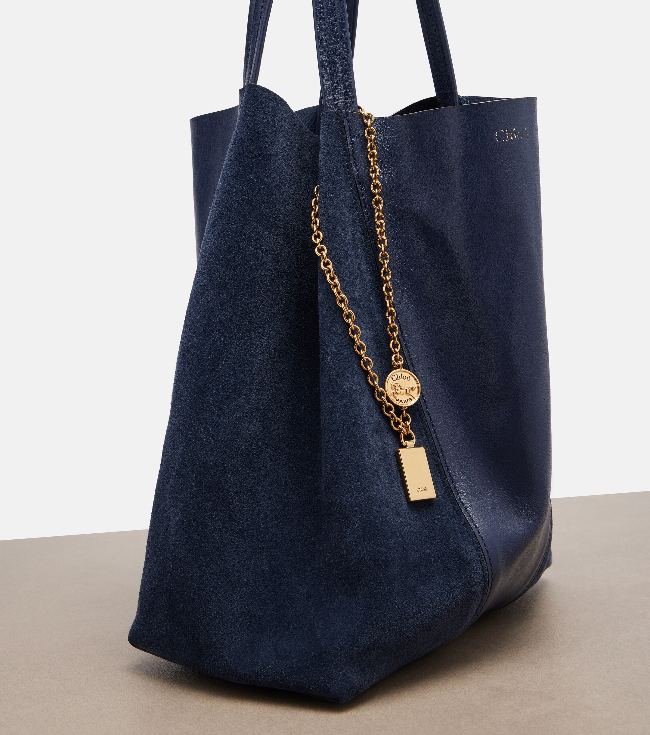 Chloé Chloé Spin leather and suede tote bag
