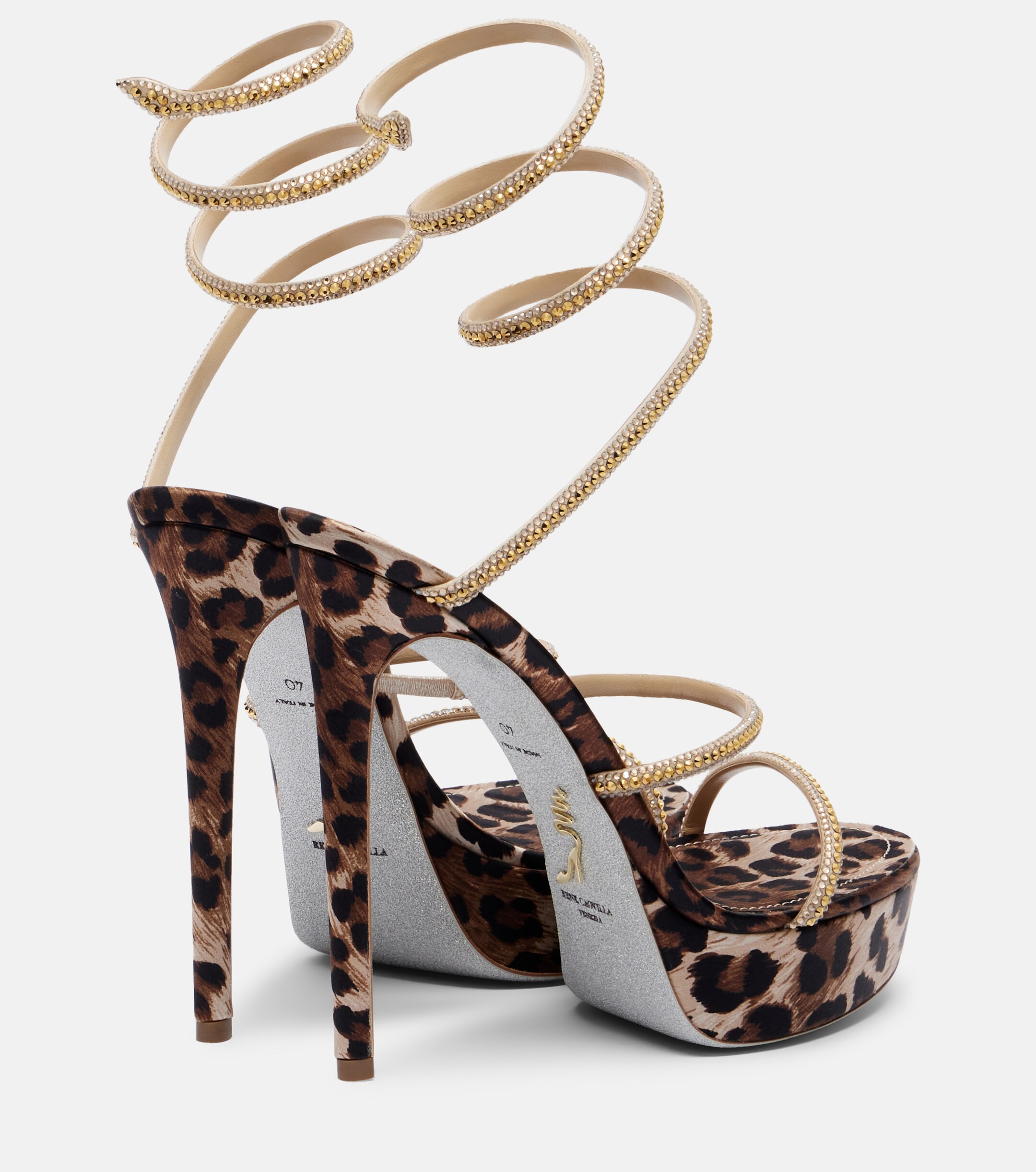 RENÉ CAOVILLA Rene Caovilla Cleo embellished satin platform sandals