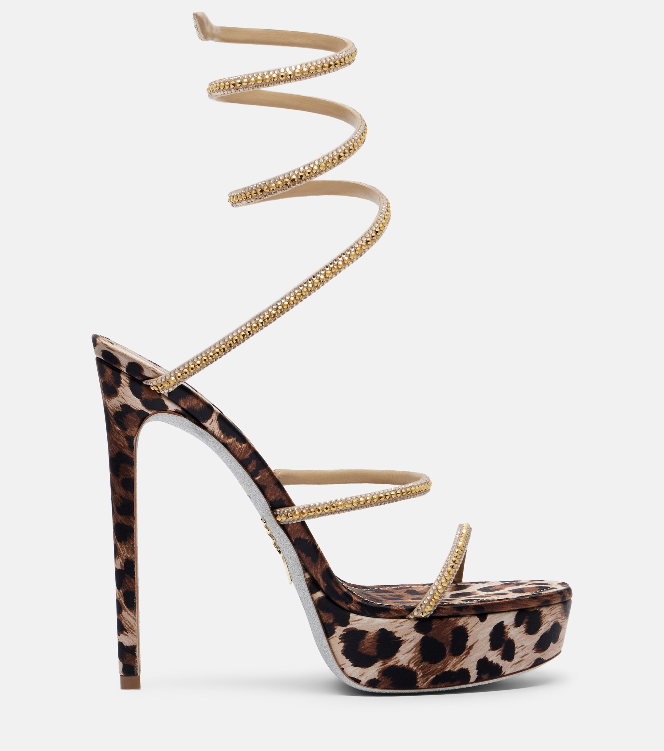 RENÉ CAOVILLA Rene Caovilla Cleo embellished satin platform sandals
