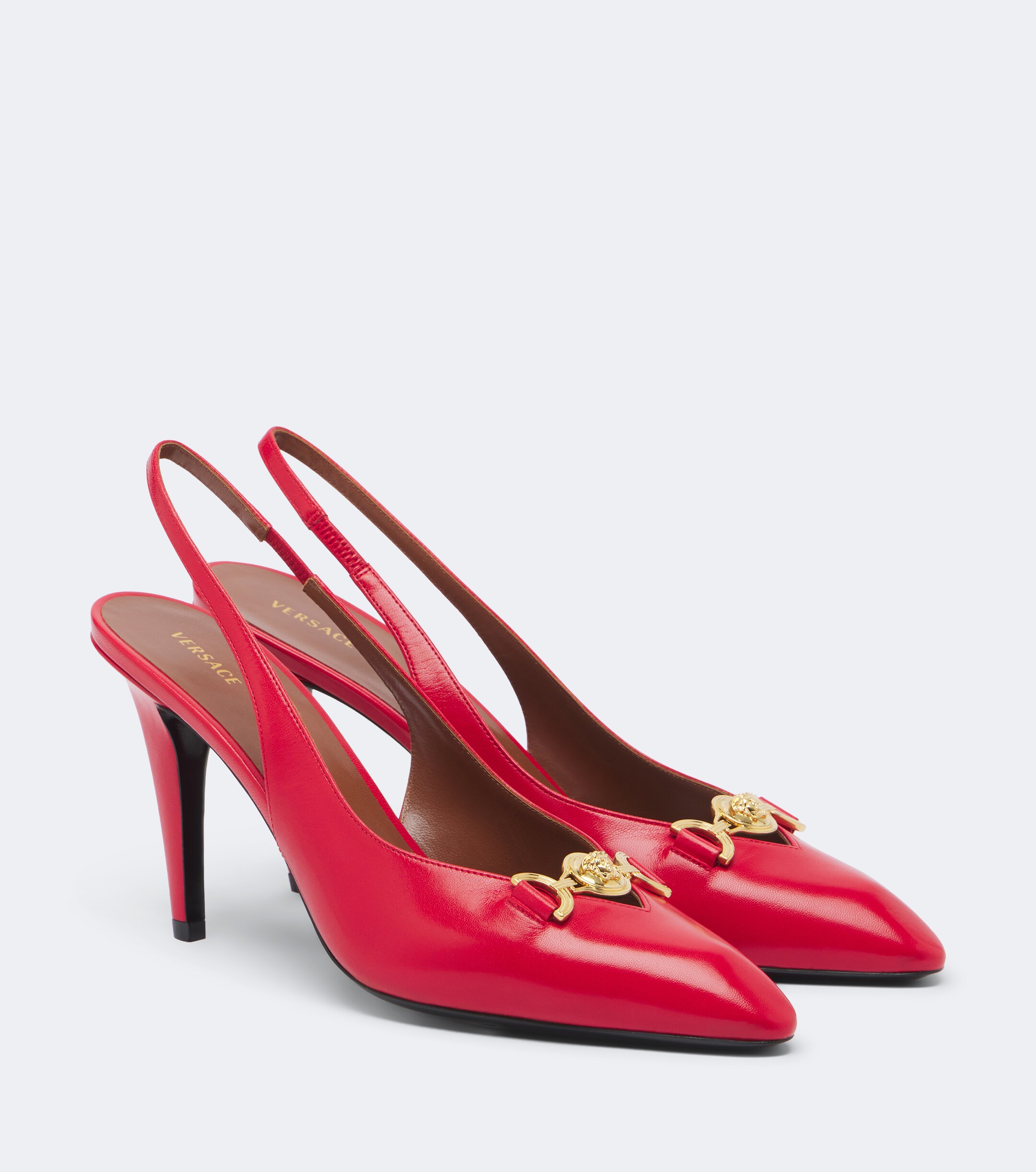 Versace Versace Clelia Medusa leather slingback pumps