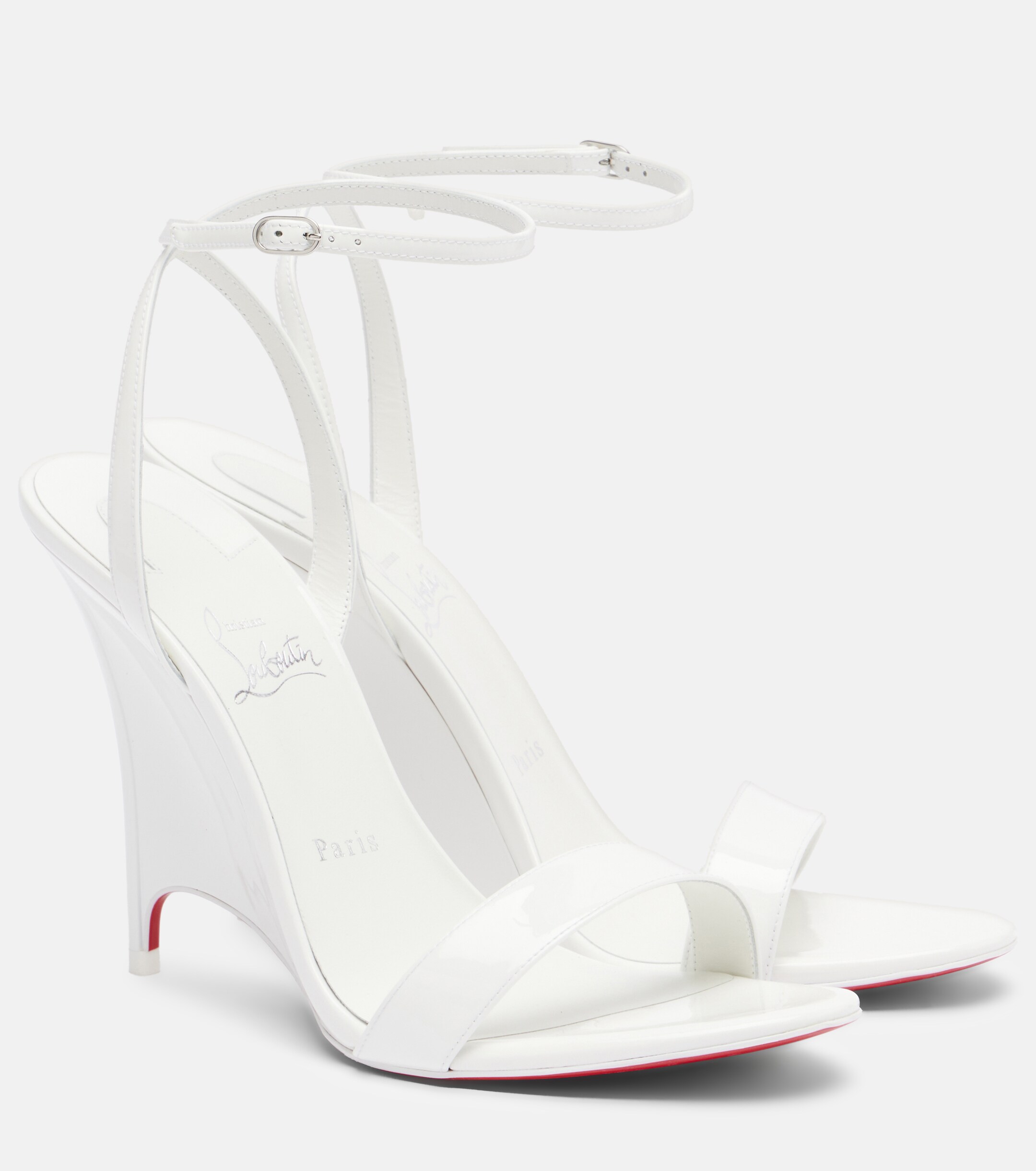 CHRISTIAN LOUBOUTIN Christian Louboutin Miss Z patent leather wedge sandals