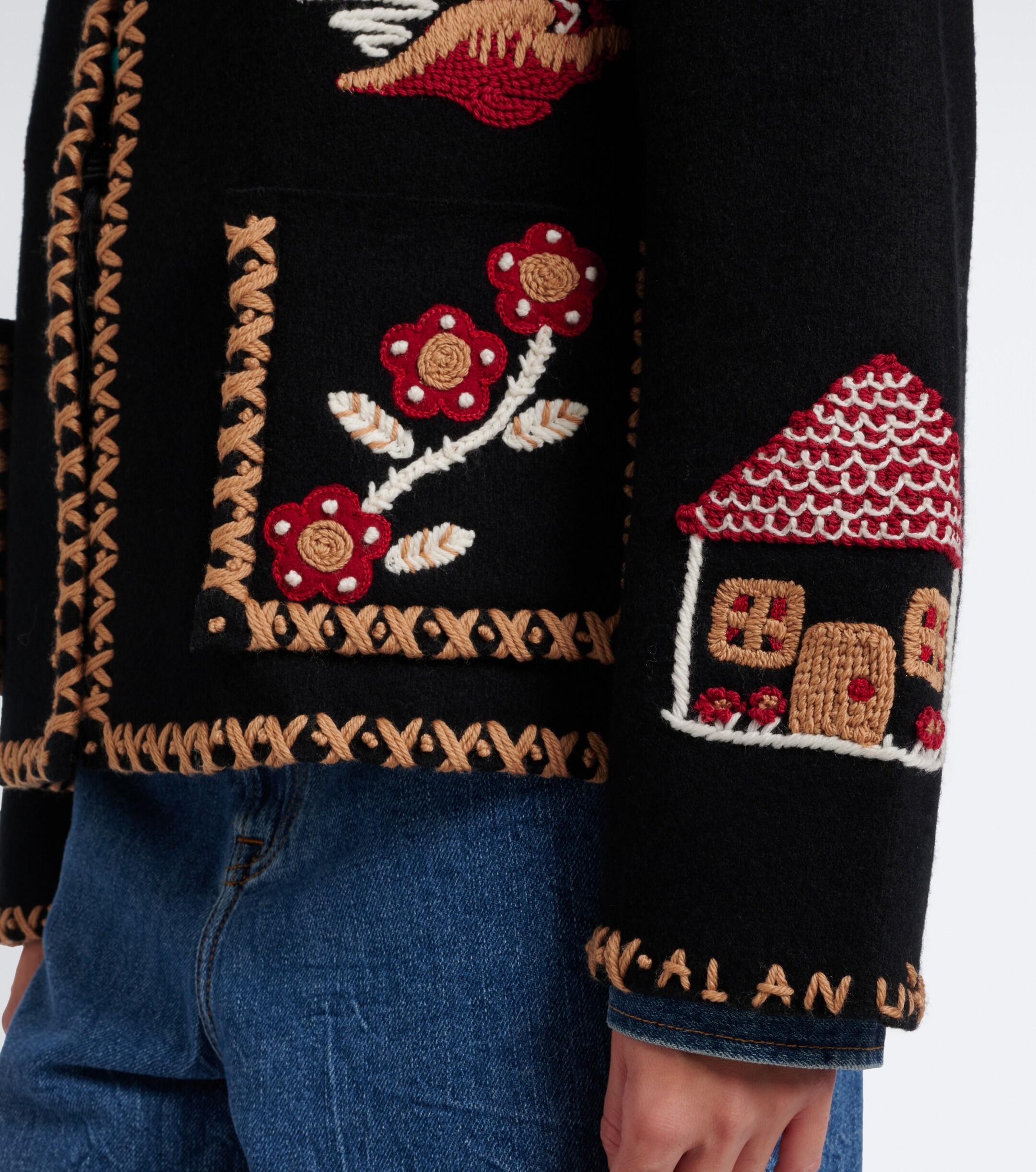 Alanui Alanui Remember Me embroidered virgin wool jacket