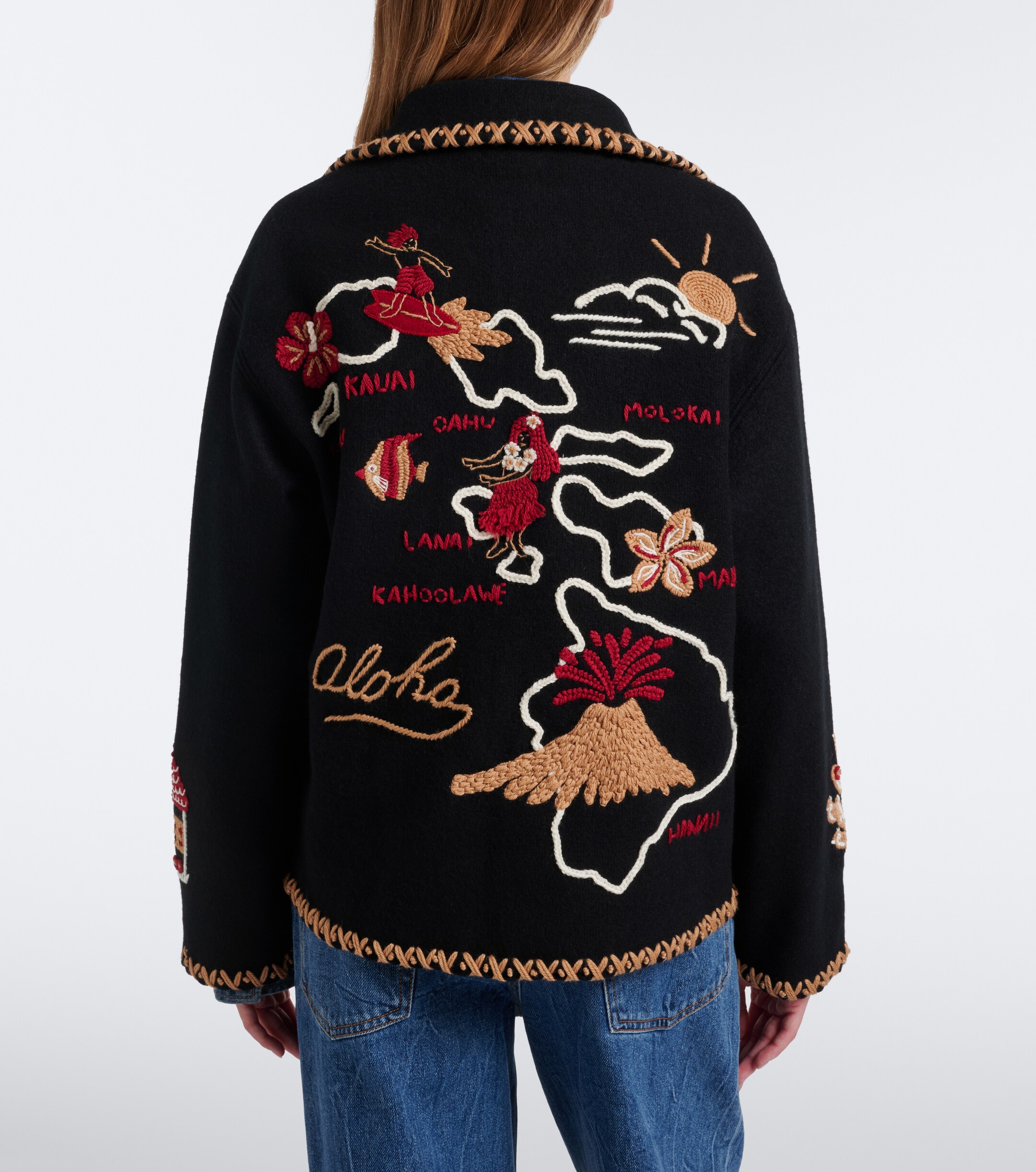 Alanui Alanui Remember Me embroidered virgin wool jacket