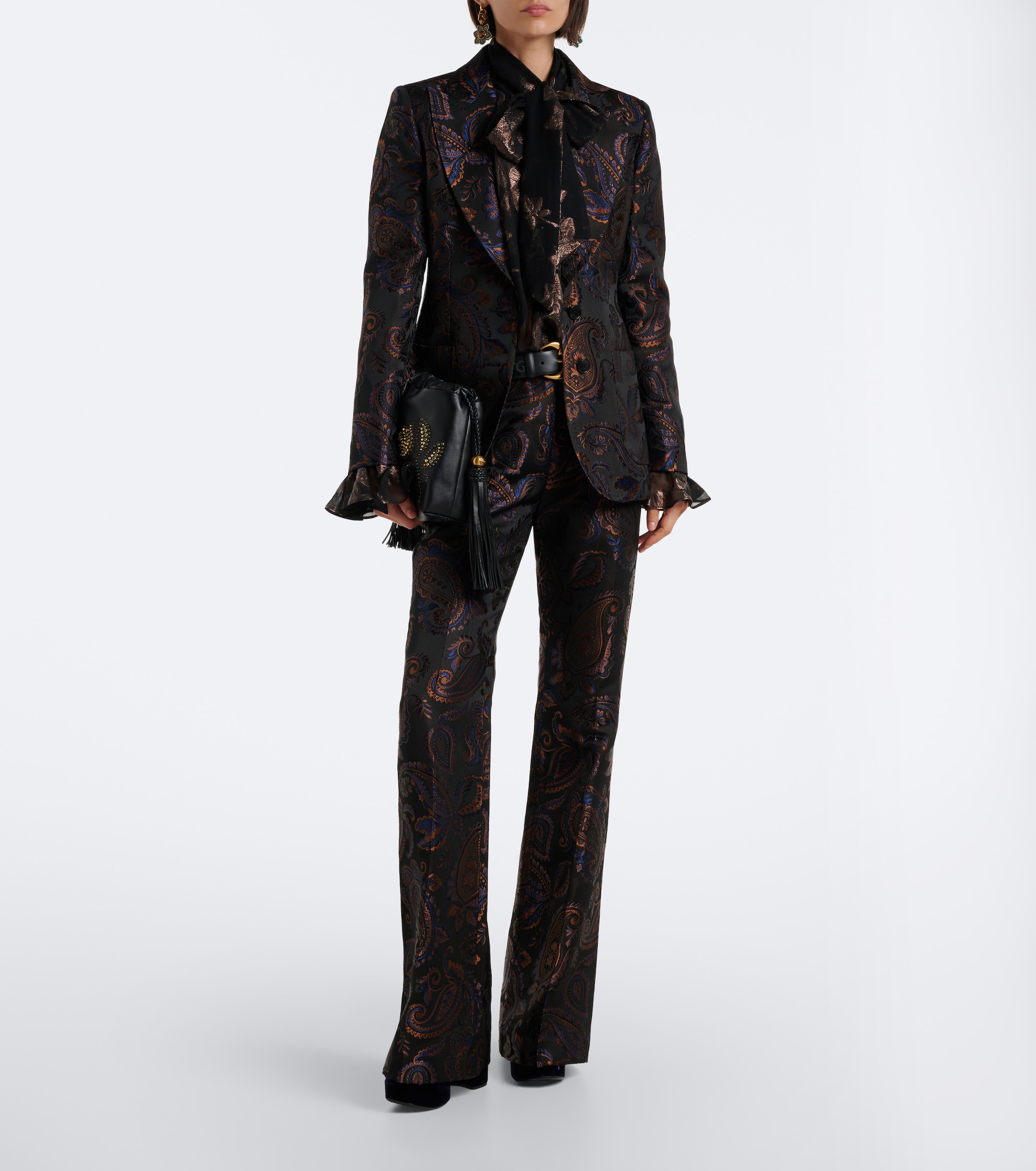 Etro Etro Paisley jacquard cotton flared pants