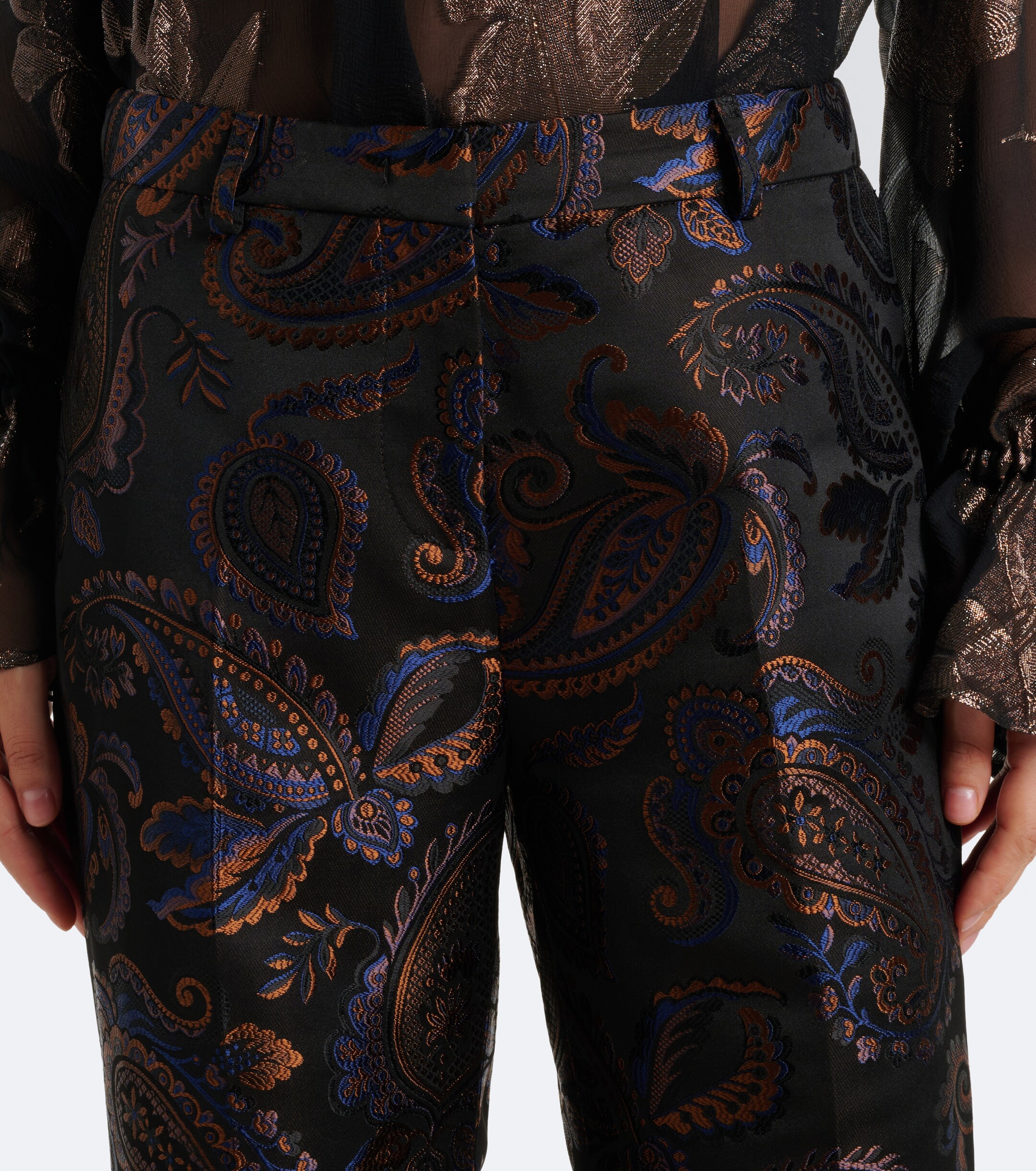 Etro Etro Paisley jacquard cotton flared pants