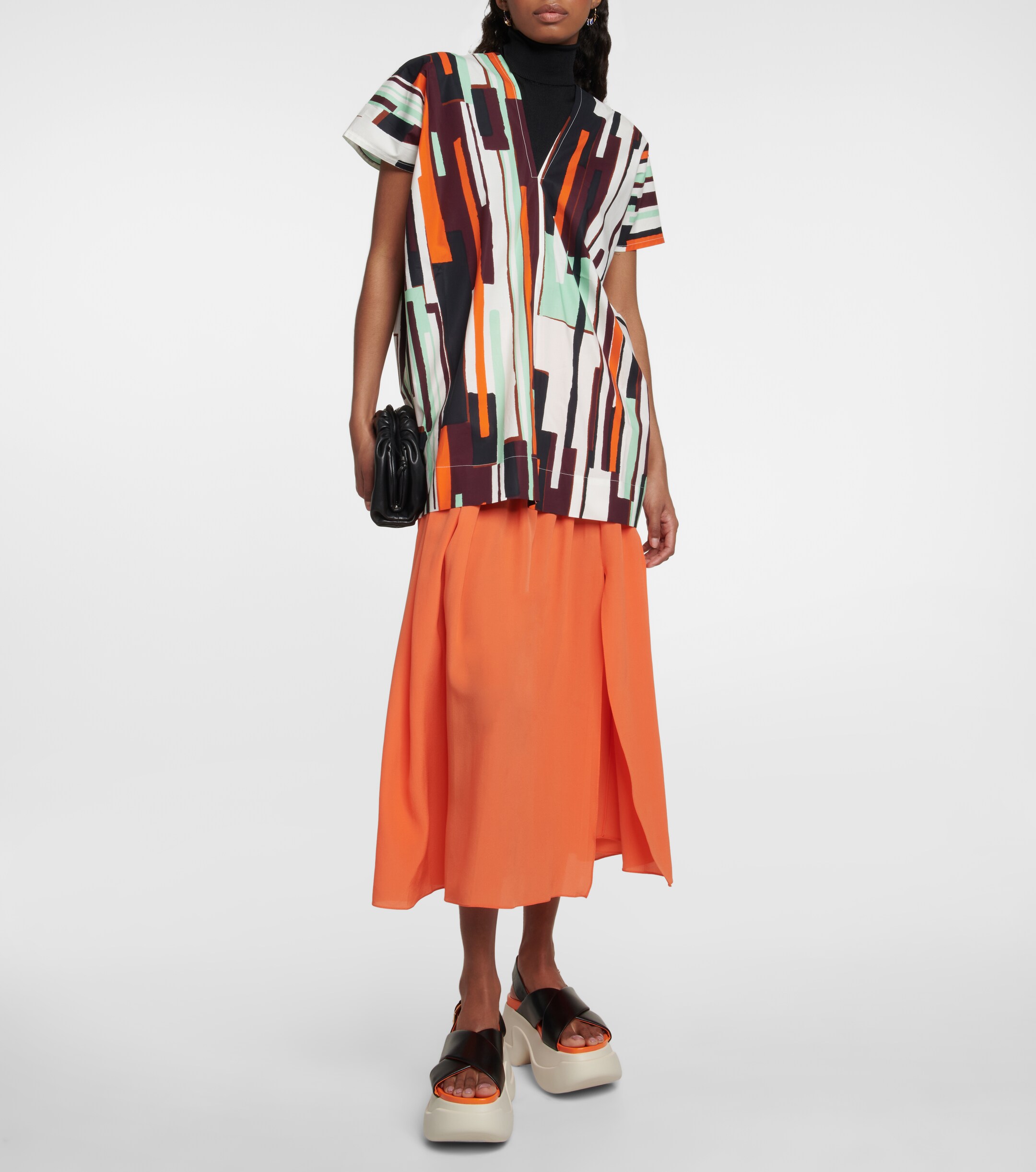 Plan C Printed cotton poplin top