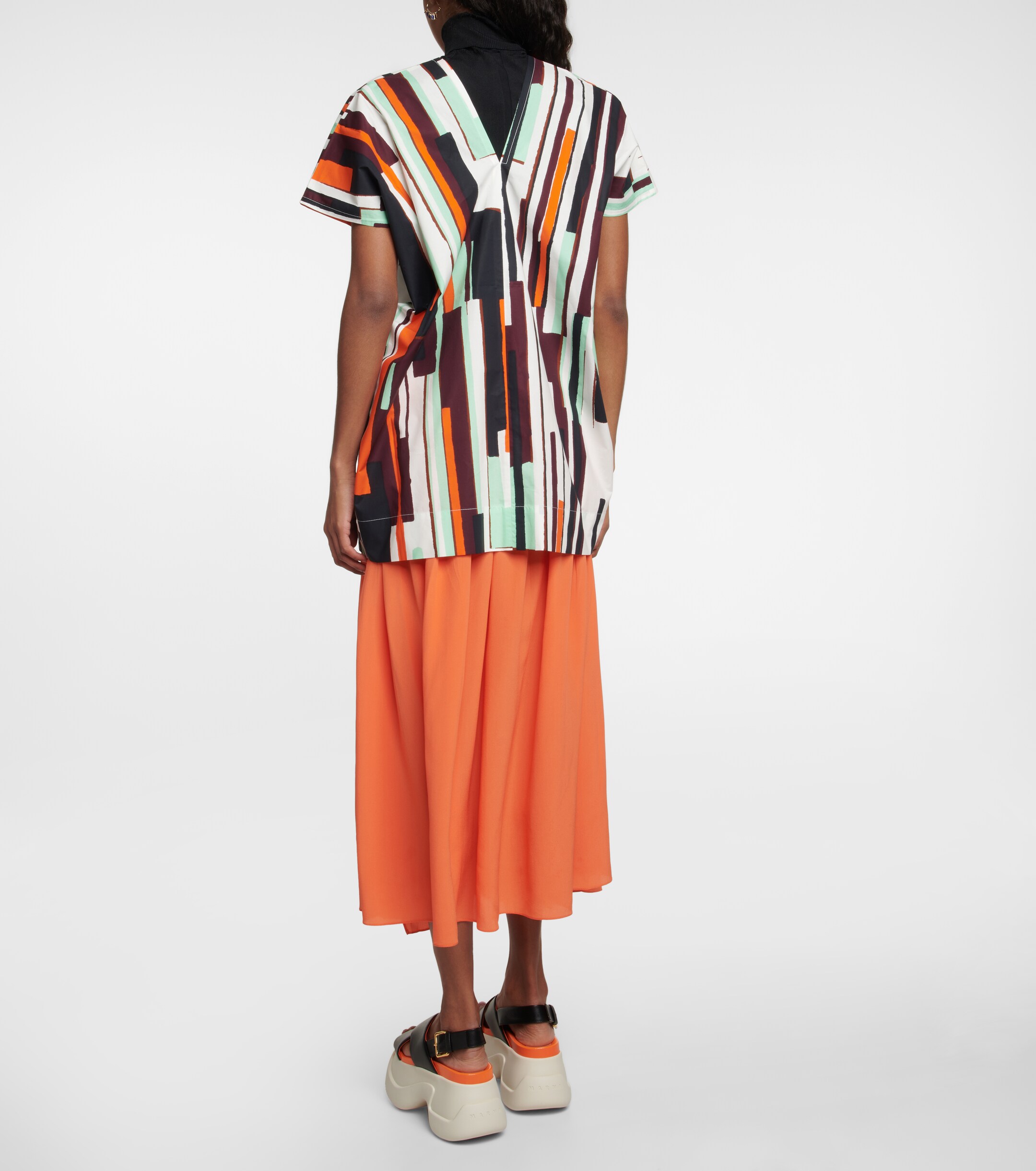 Plan C Printed cotton poplin top