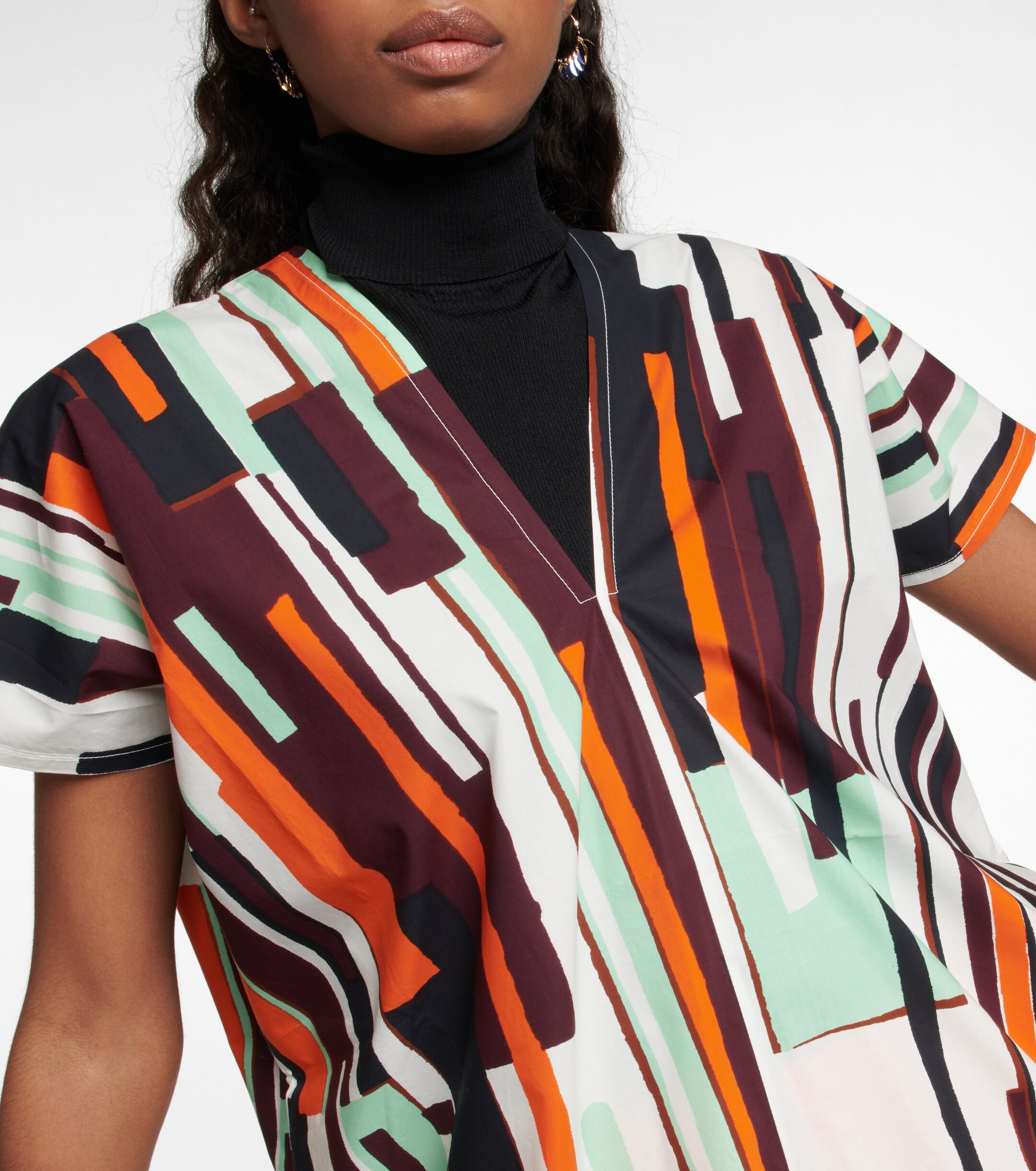 Plan C Printed cotton poplin top