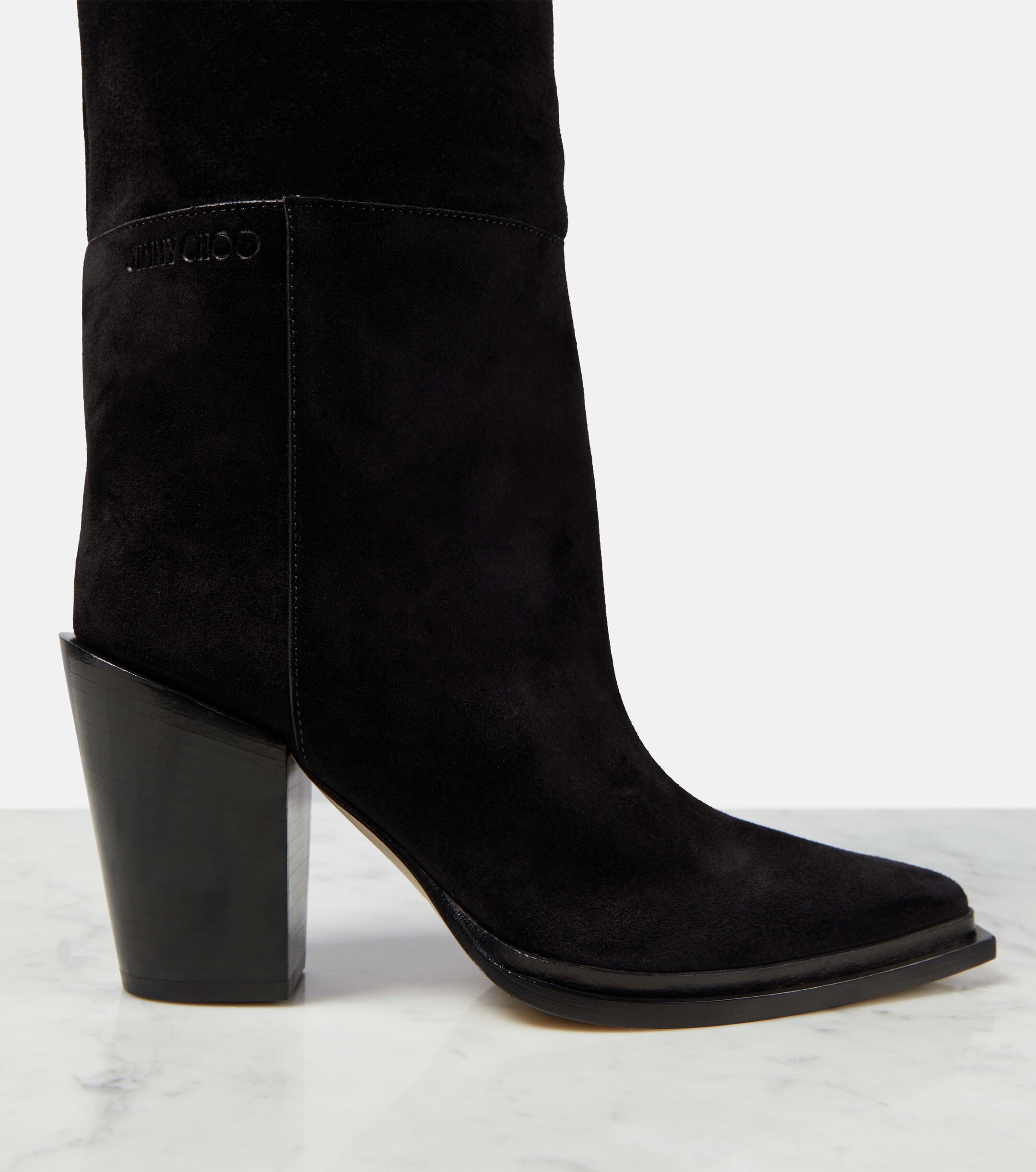 JIMMY CHOO Cece 80 suede knee-high boots