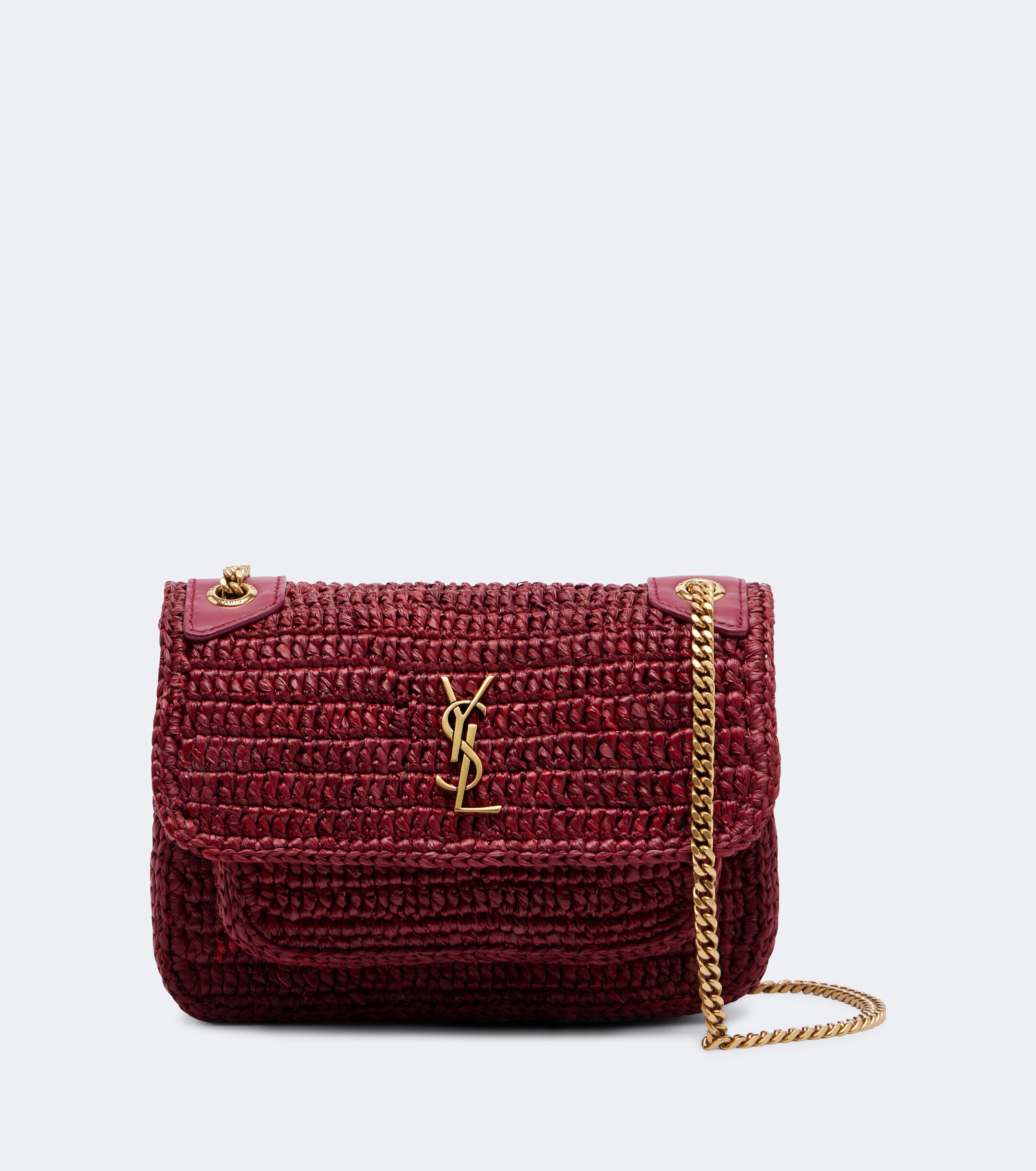 Saint Laurent Niki Mini raffia shoulder bag