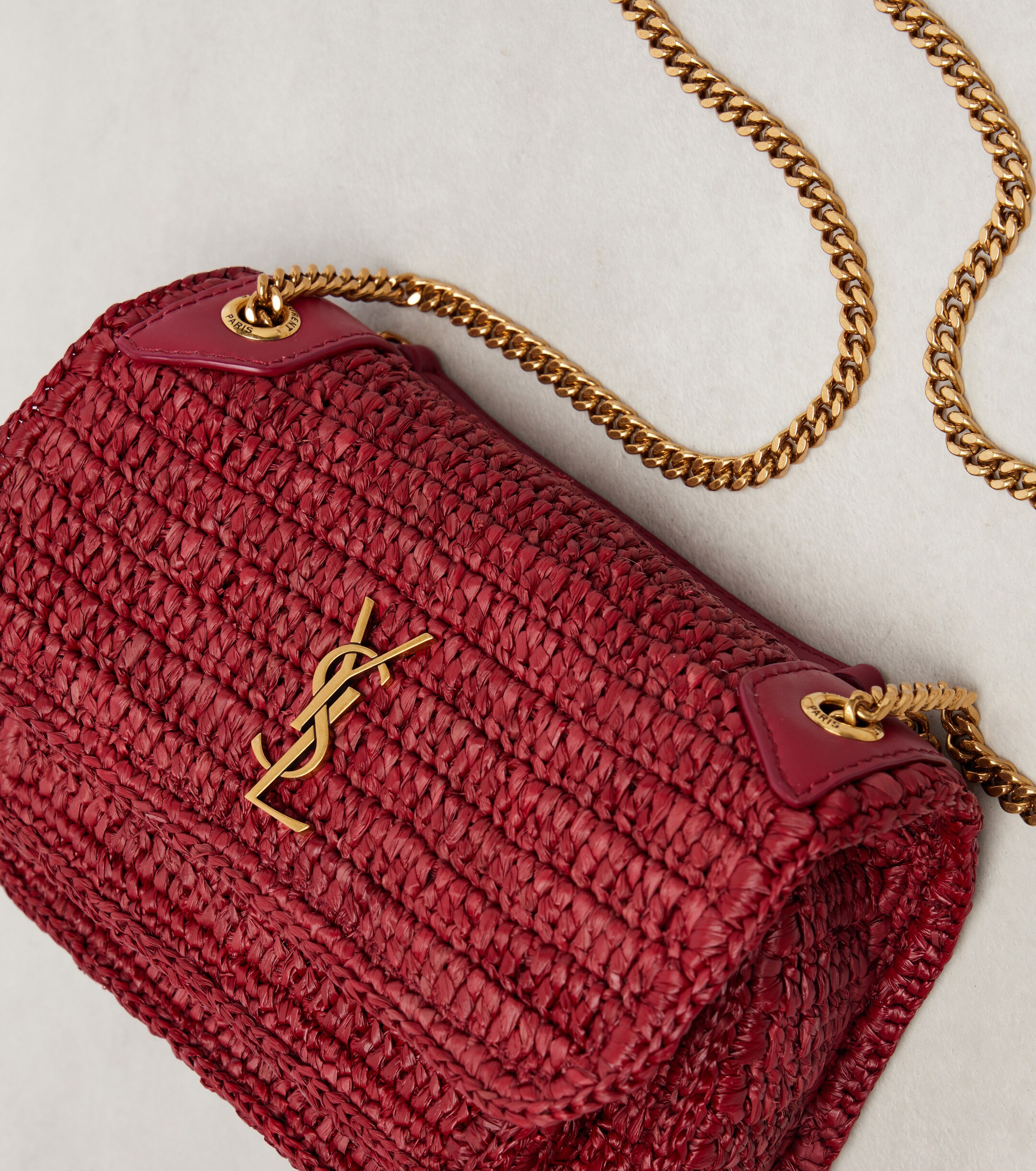 Saint Laurent Niki Mini raffia shoulder bag
