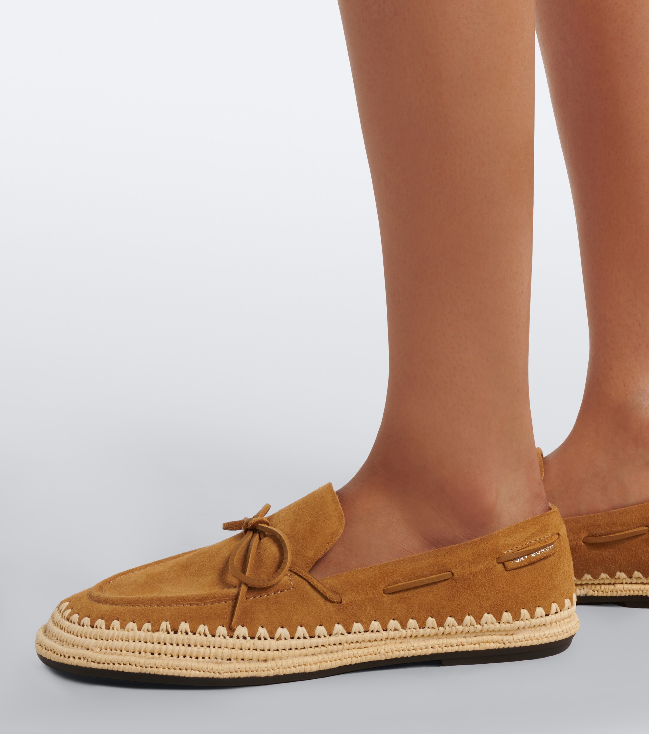 Tory Burch Tory Burch The Raffia Boaty suede espadrilles