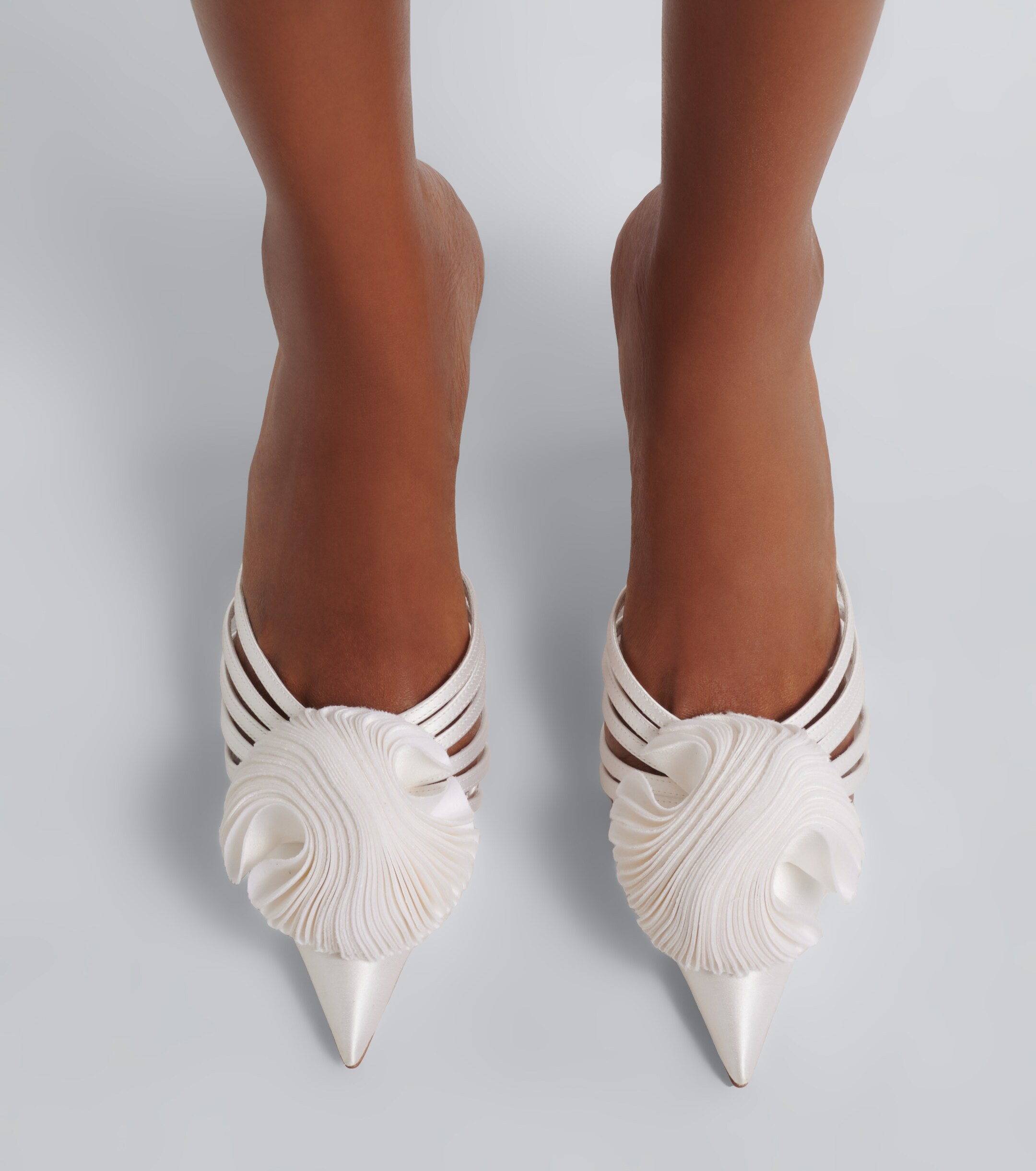AQUAZZURA Aquazzura Wild Bloom appliqué satin mules