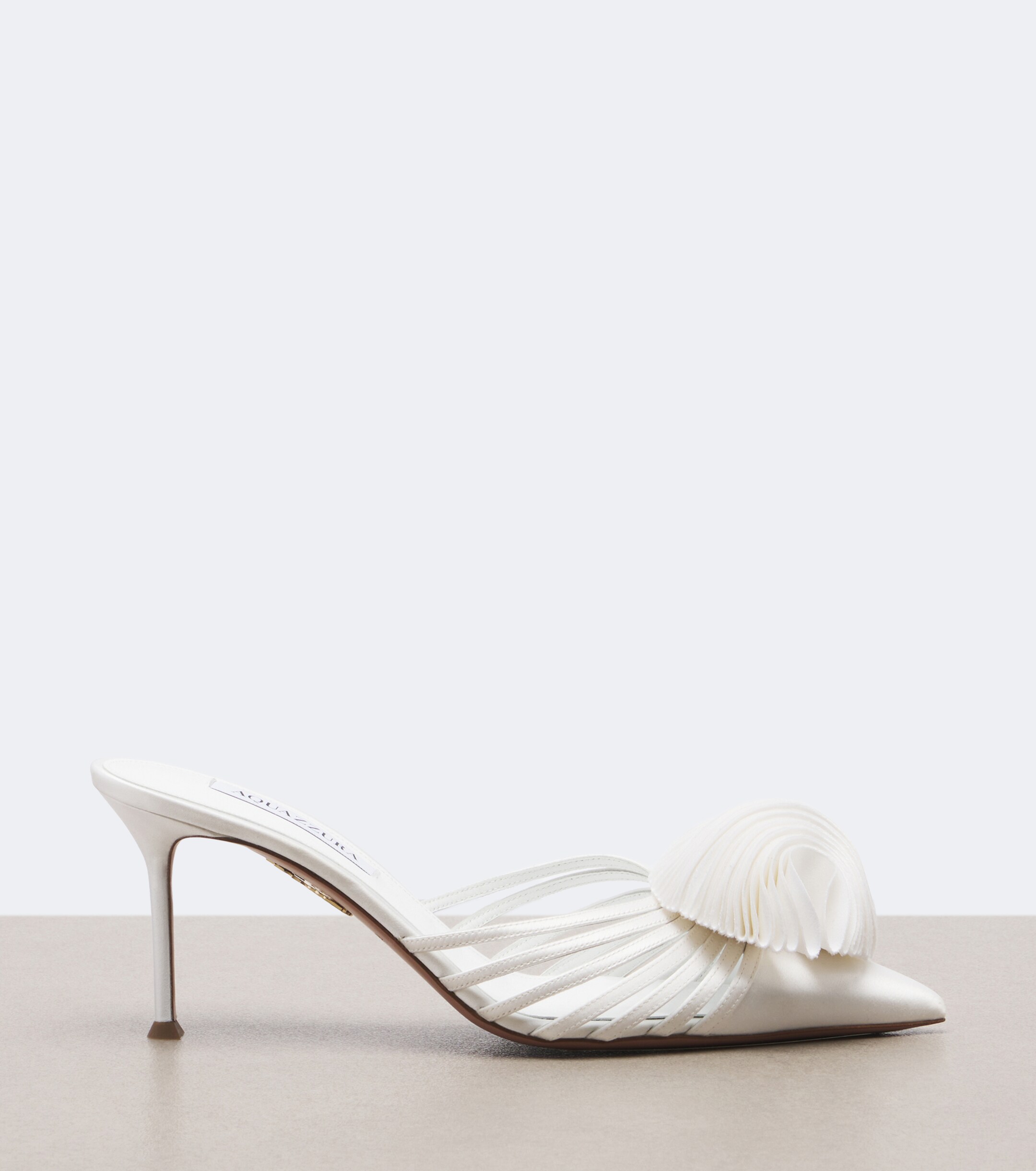 AQUAZZURA Aquazzura Wild Bloom appliqué satin mules