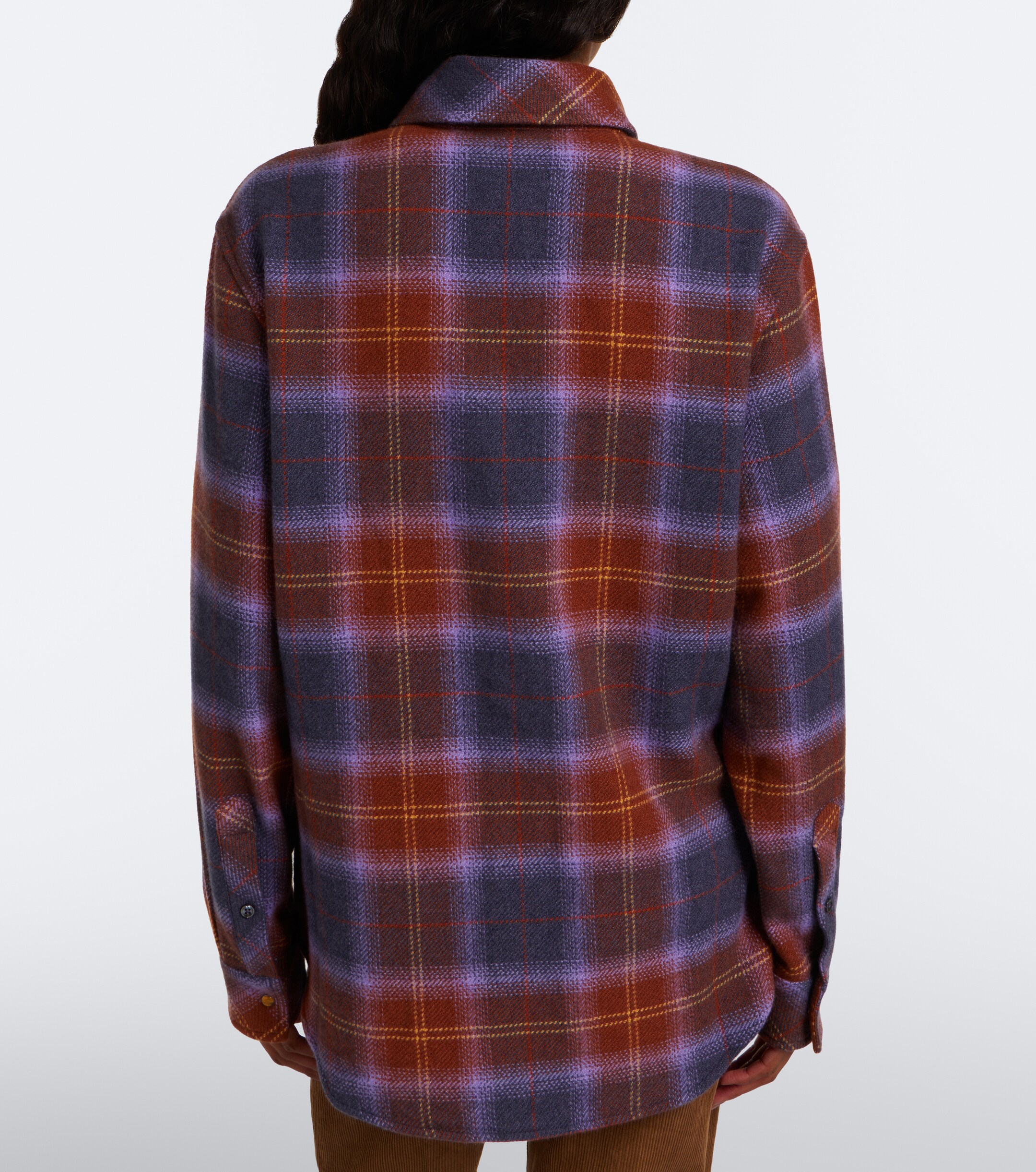 God's True Cashmere God's True Cashmere Vulcan Tartan cashmere shirt with tiger's eye
