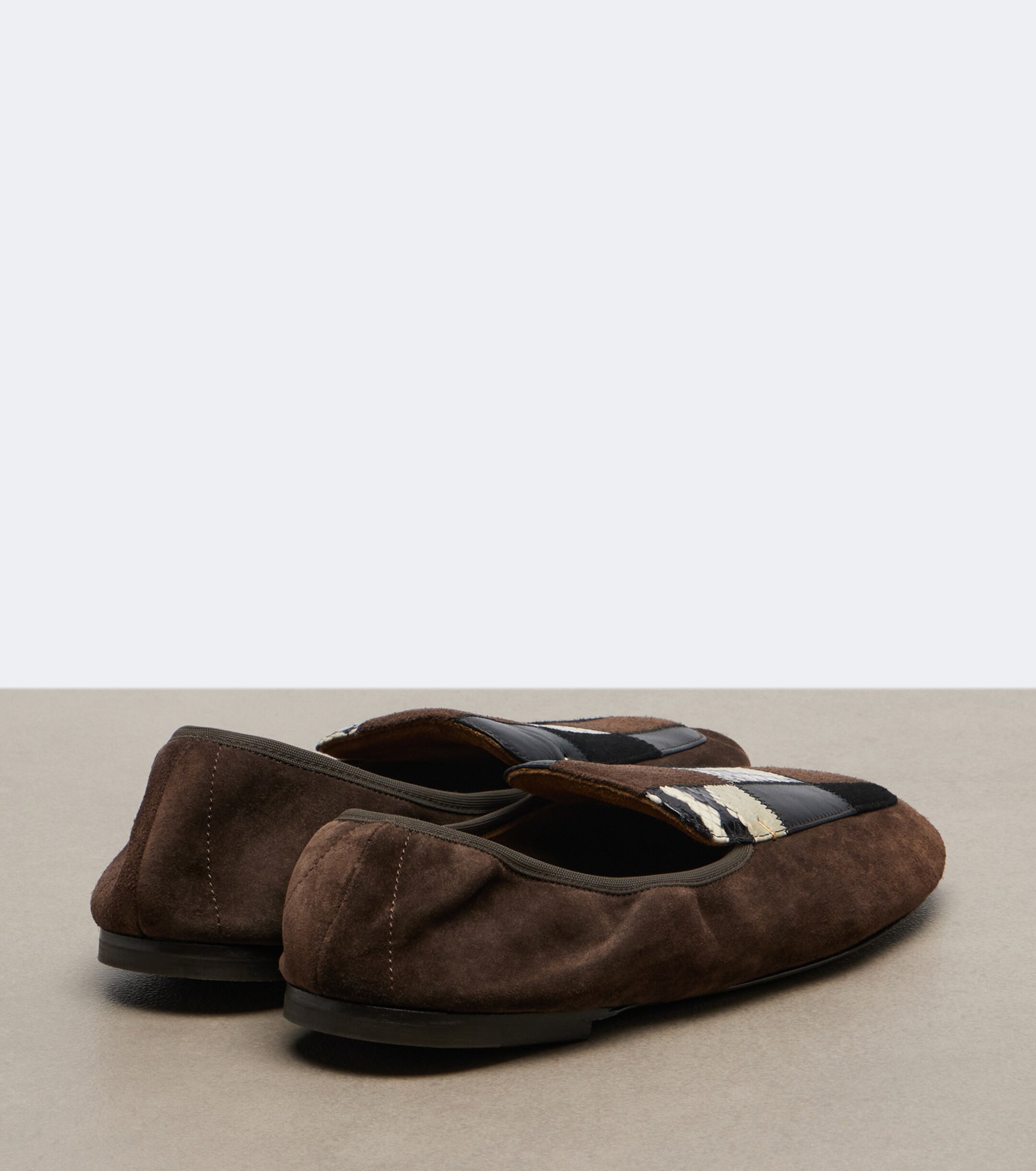 KHAITE Khaite Zoe patchwork suede slip-on shoes