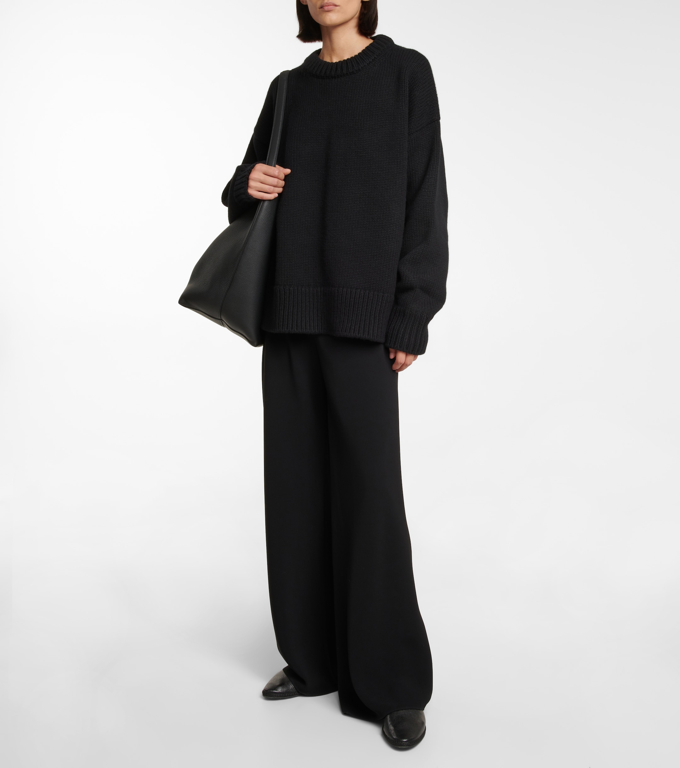 The Row Gala high-rise wide-leg cady pants