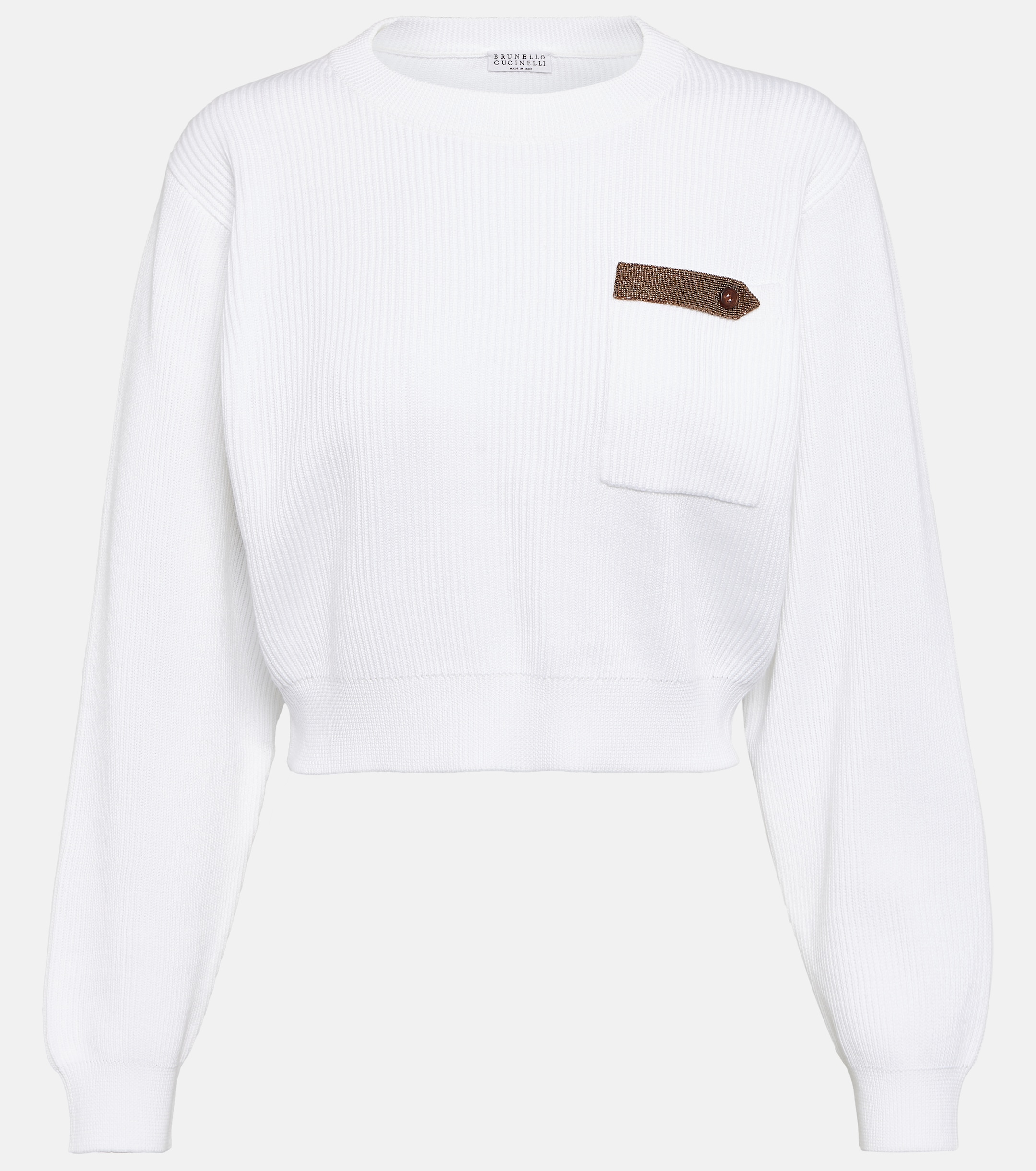 Brunello Cucinelli Cotton jersey cropped sweater