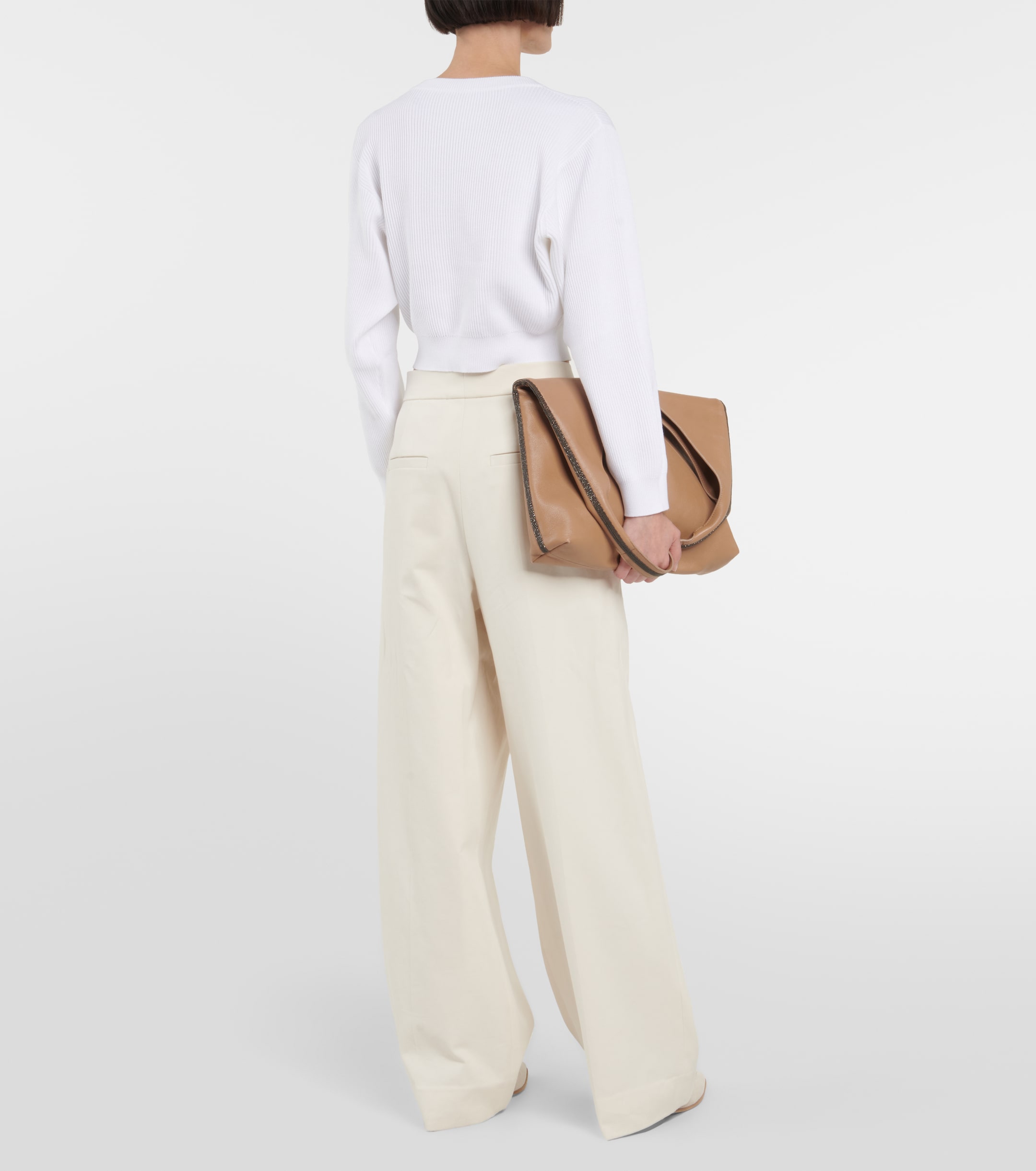 Brunello Cucinelli Cotton jersey cropped sweater