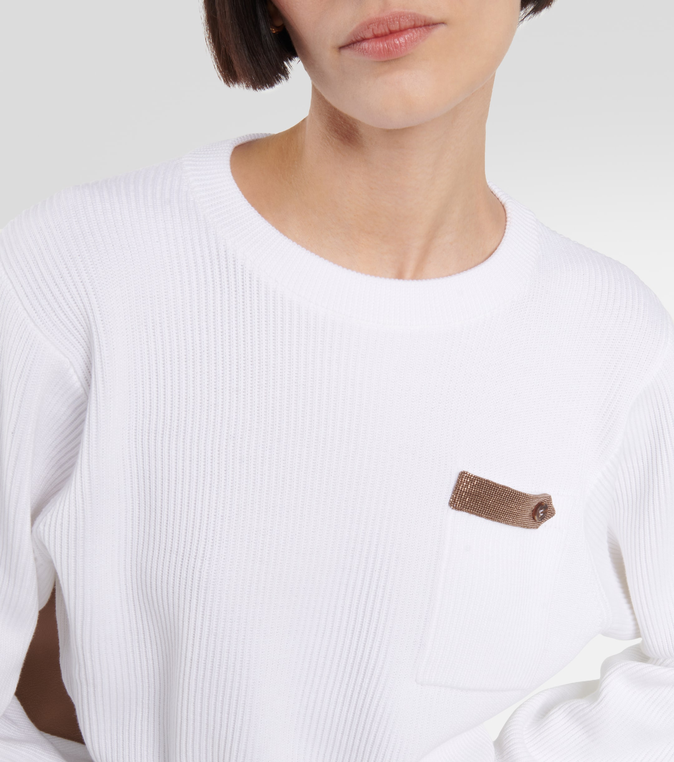 Brunello Cucinelli Cotton jersey cropped sweater