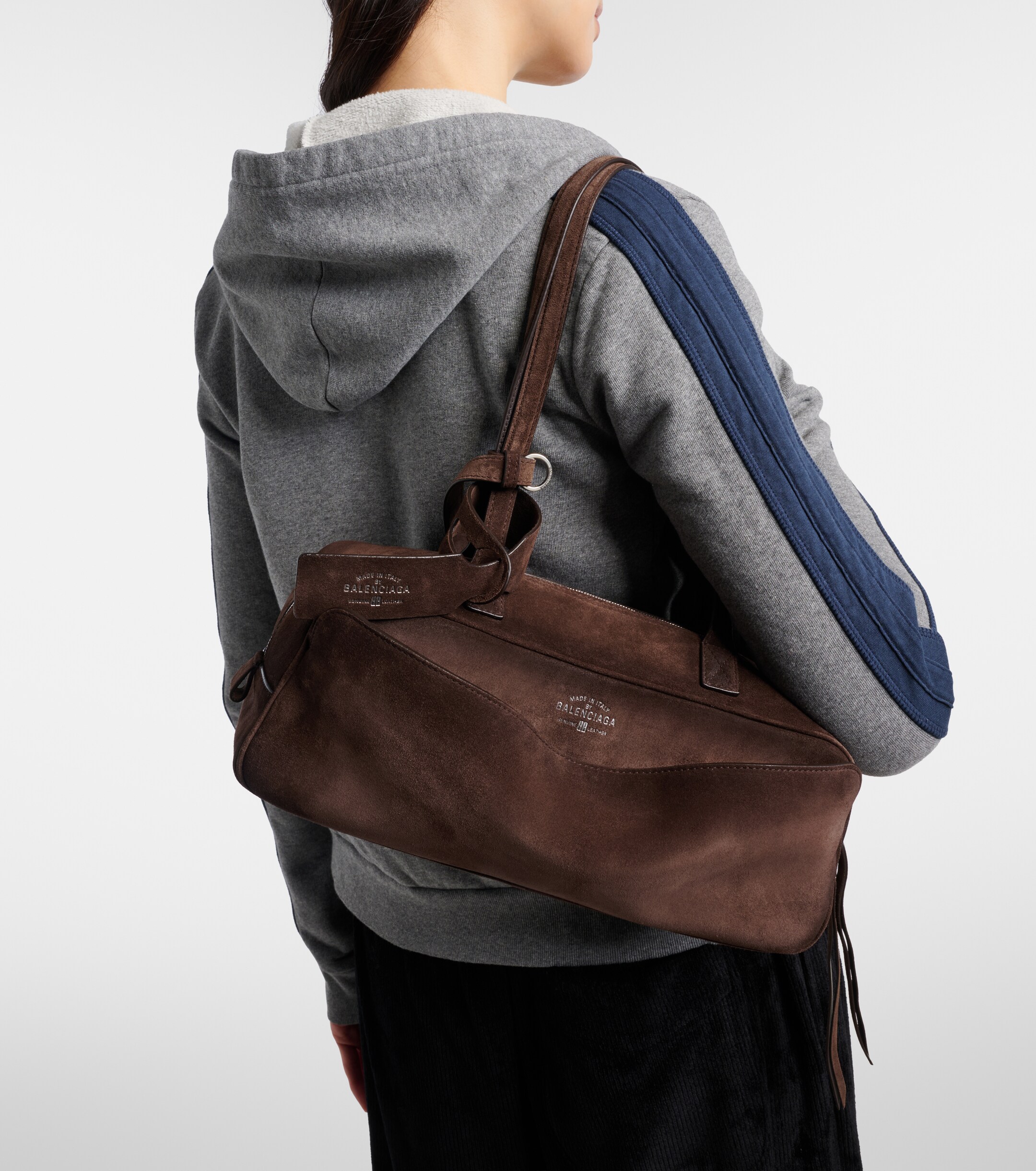 Balenciaga Carrie Small suede shoulder bag