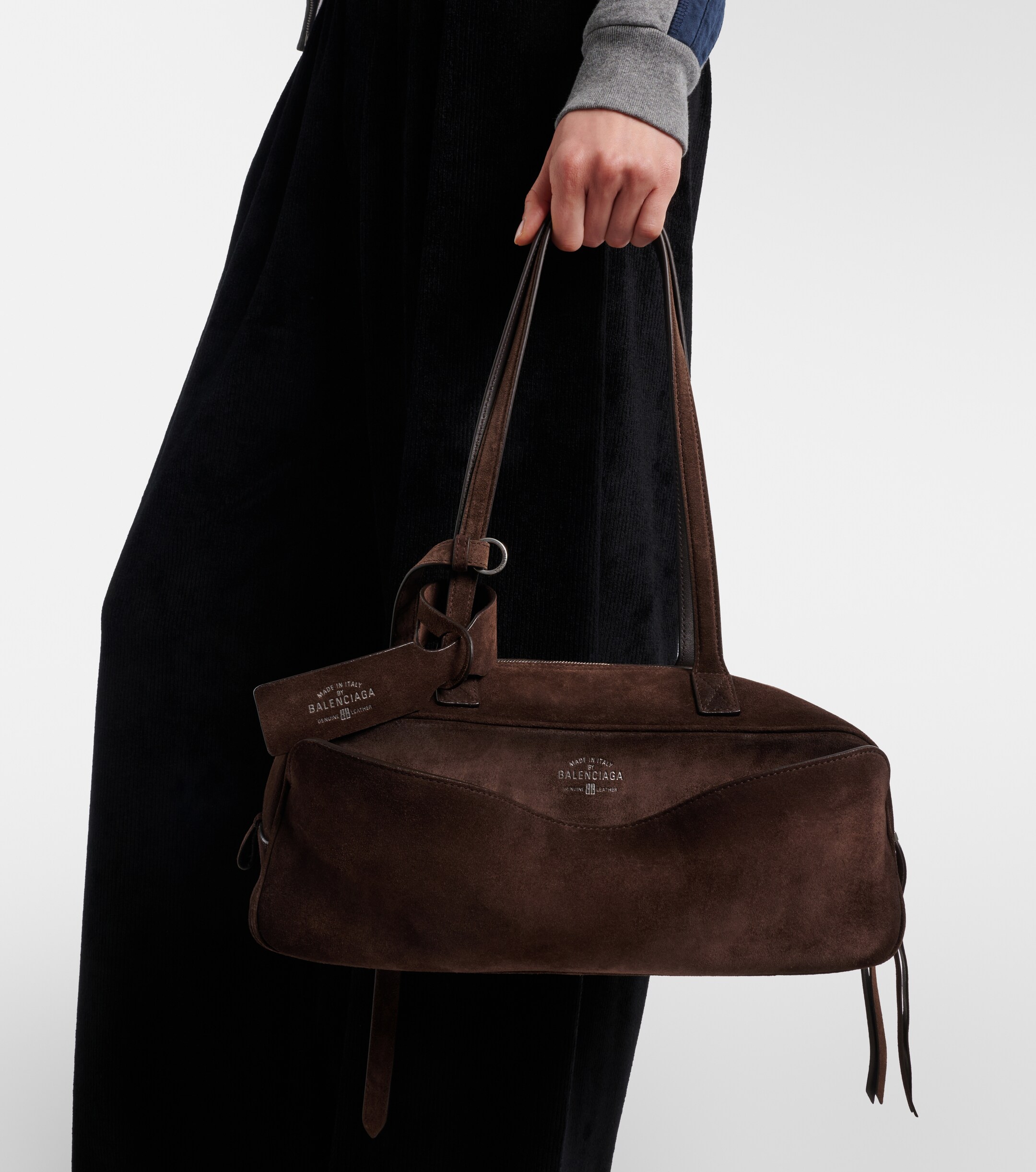 Balenciaga Carrie Small suede shoulder bag