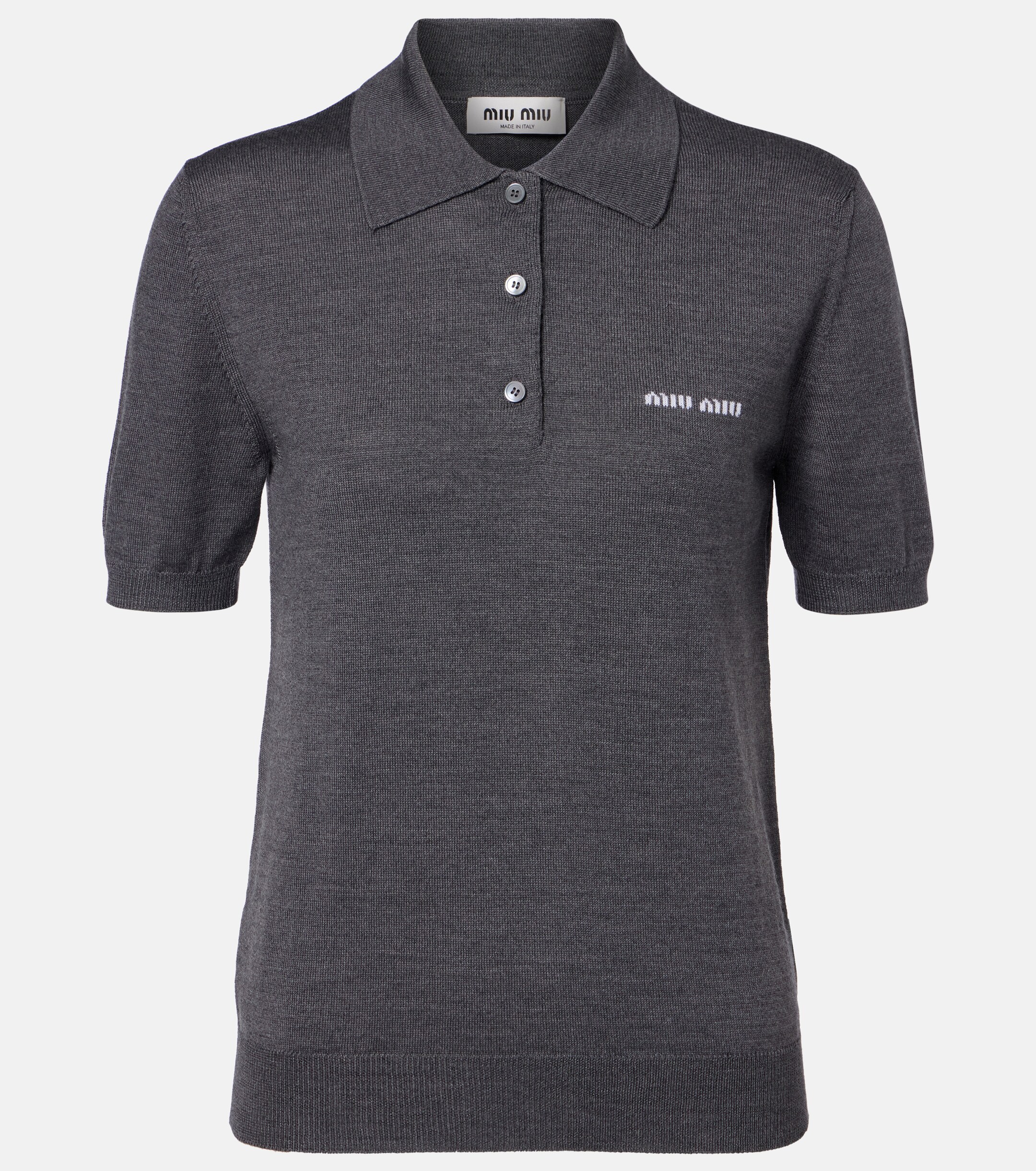 Miu Miu - Logo wool polo sweater | Plush