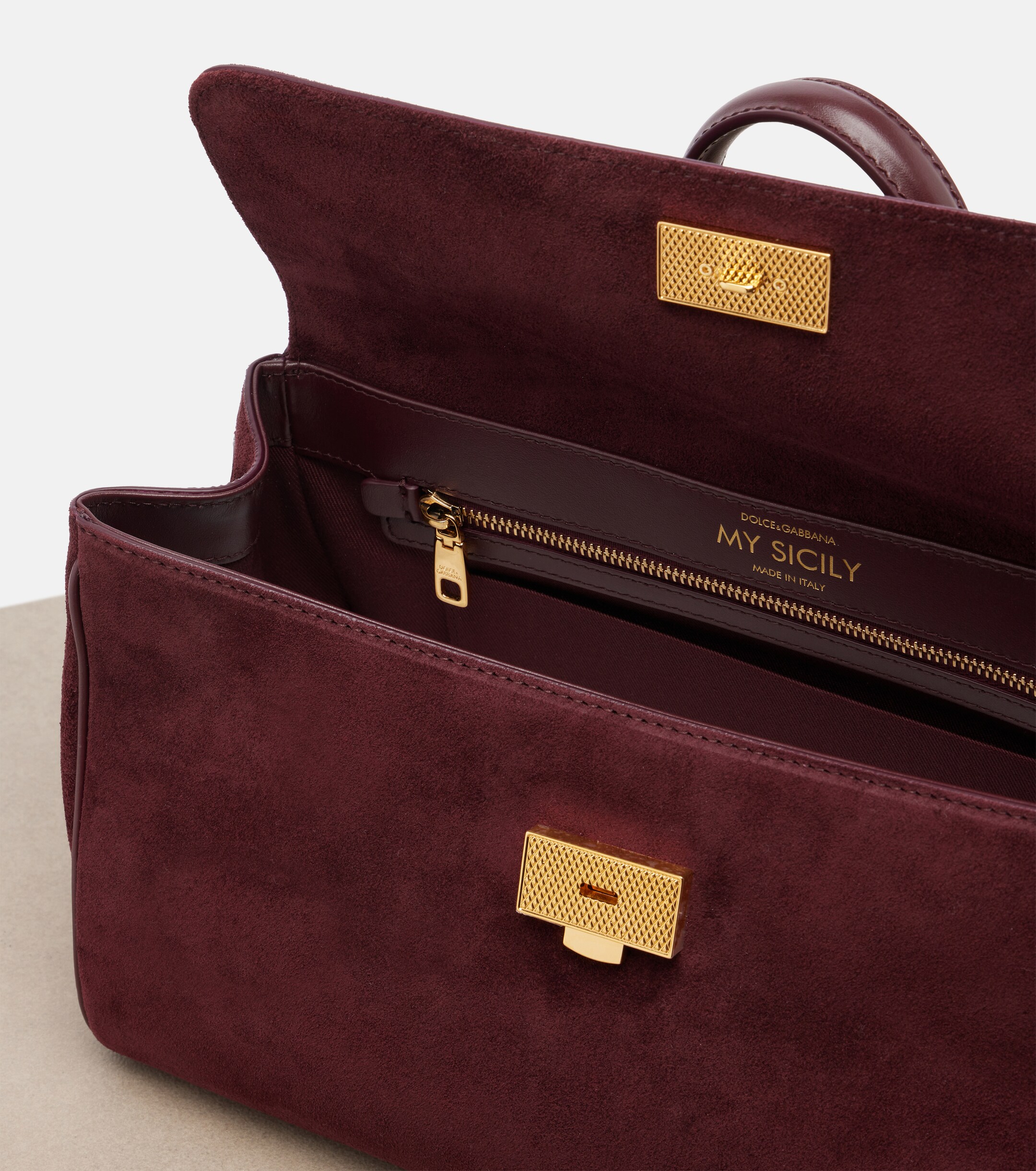 Dolce&Gabbana Sicily Medium suede top-handle bag