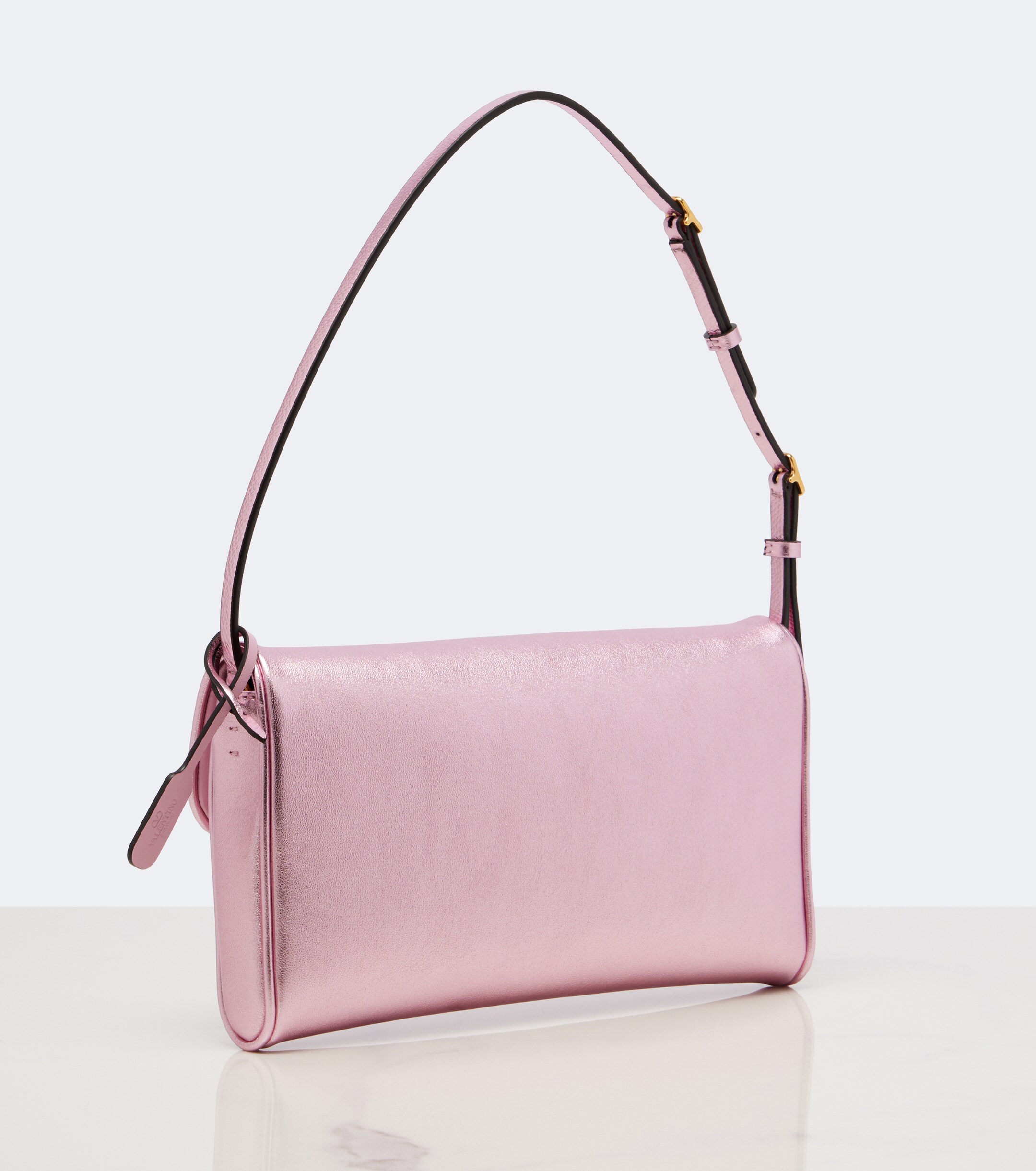 Valentino Garavani DeVain Small metallic leather shoulder bag thumbnail