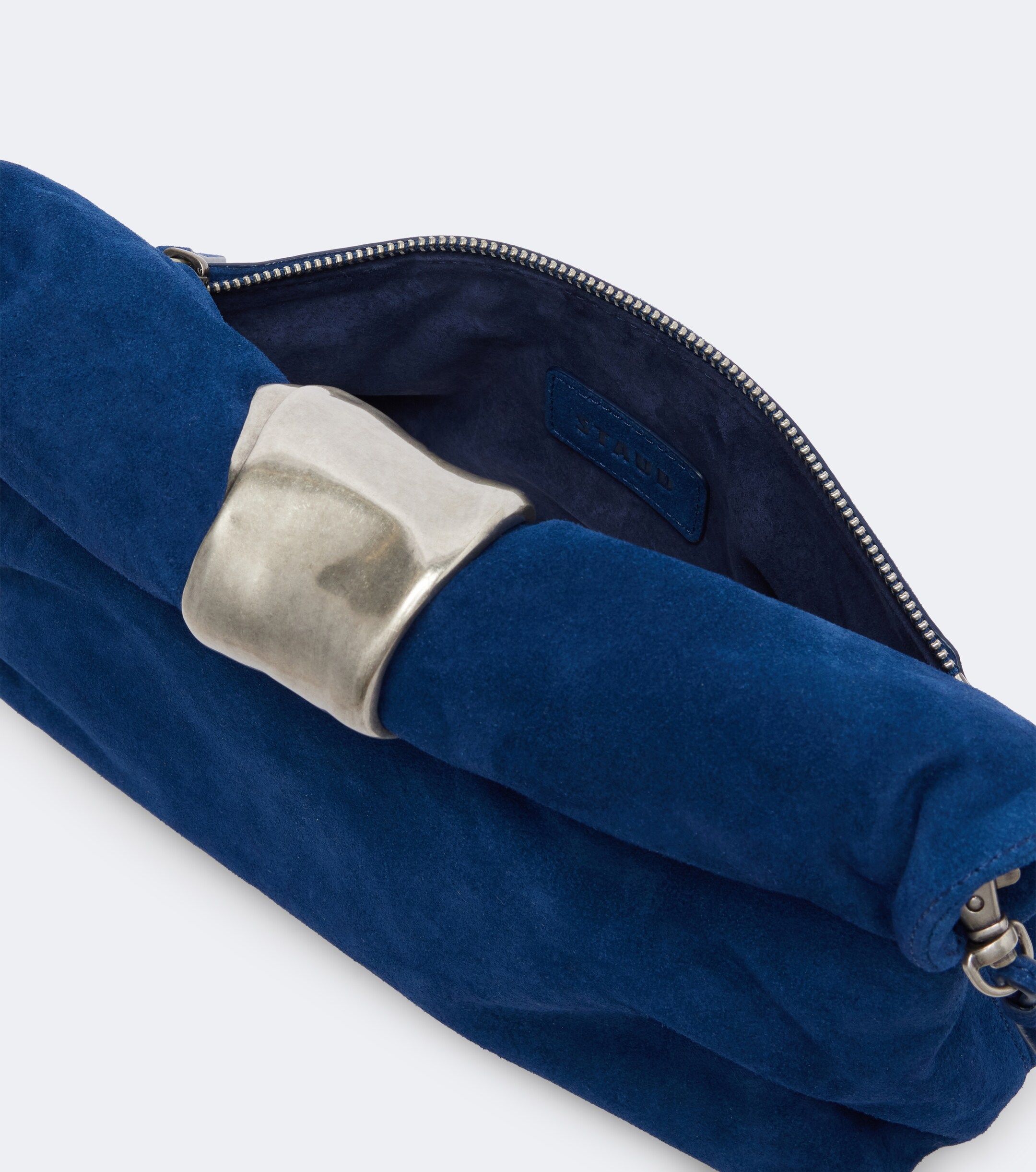 Staud Puff Small suede clutch