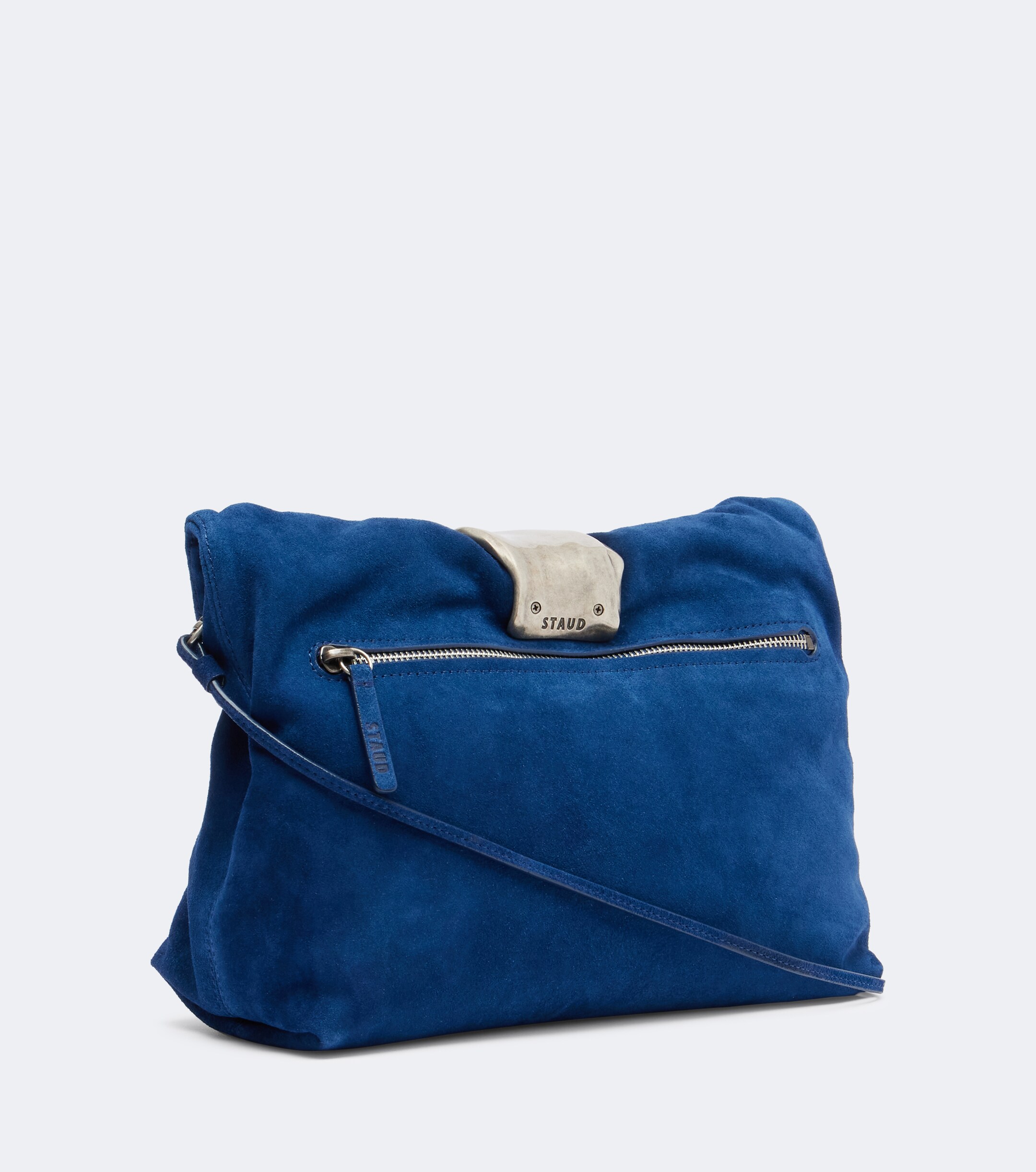 Staud Puff Small suede clutch